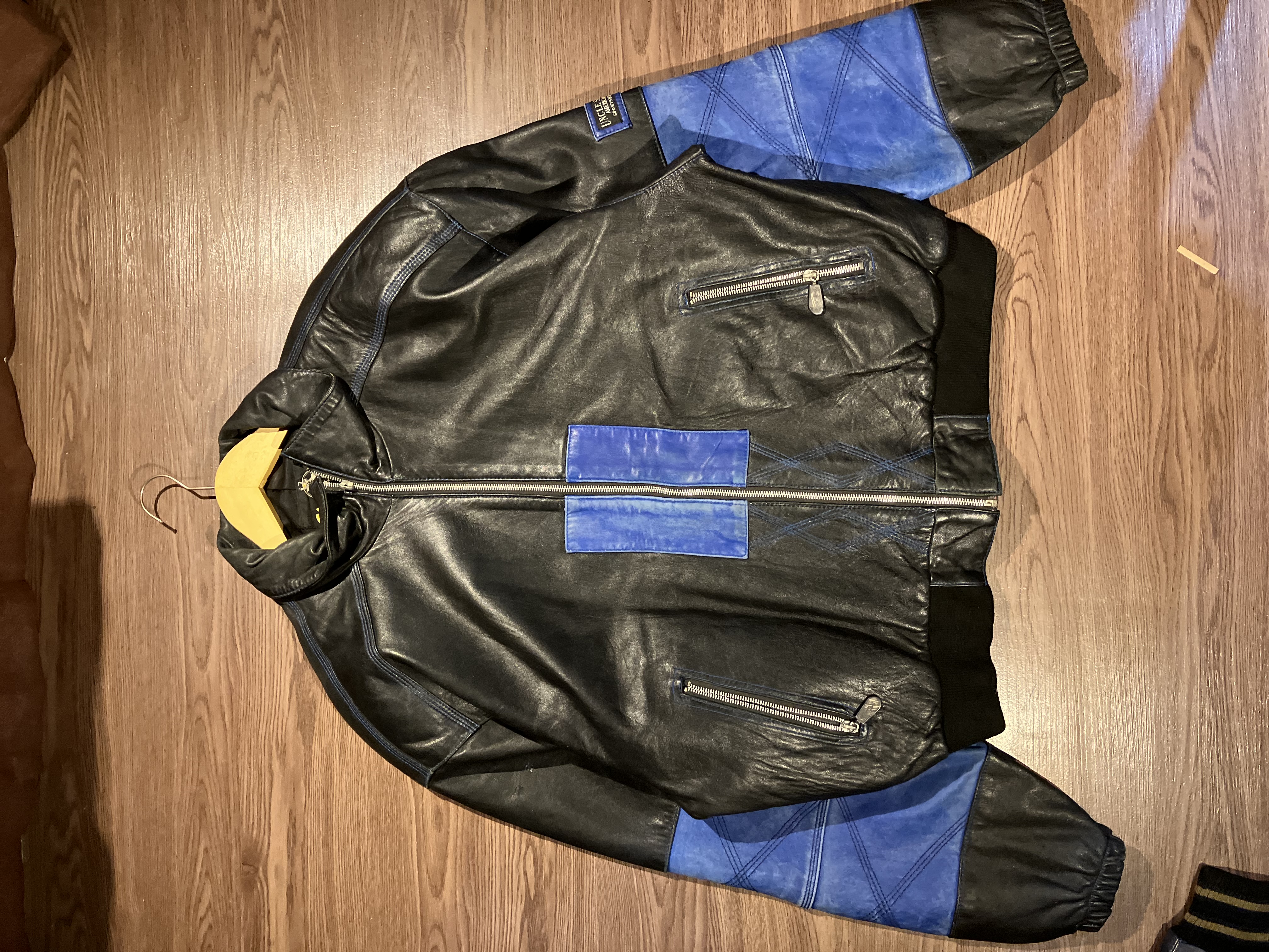 [XL] Uncle Sam The Mild Bunch Big Logo Embroidery Leather Jacket