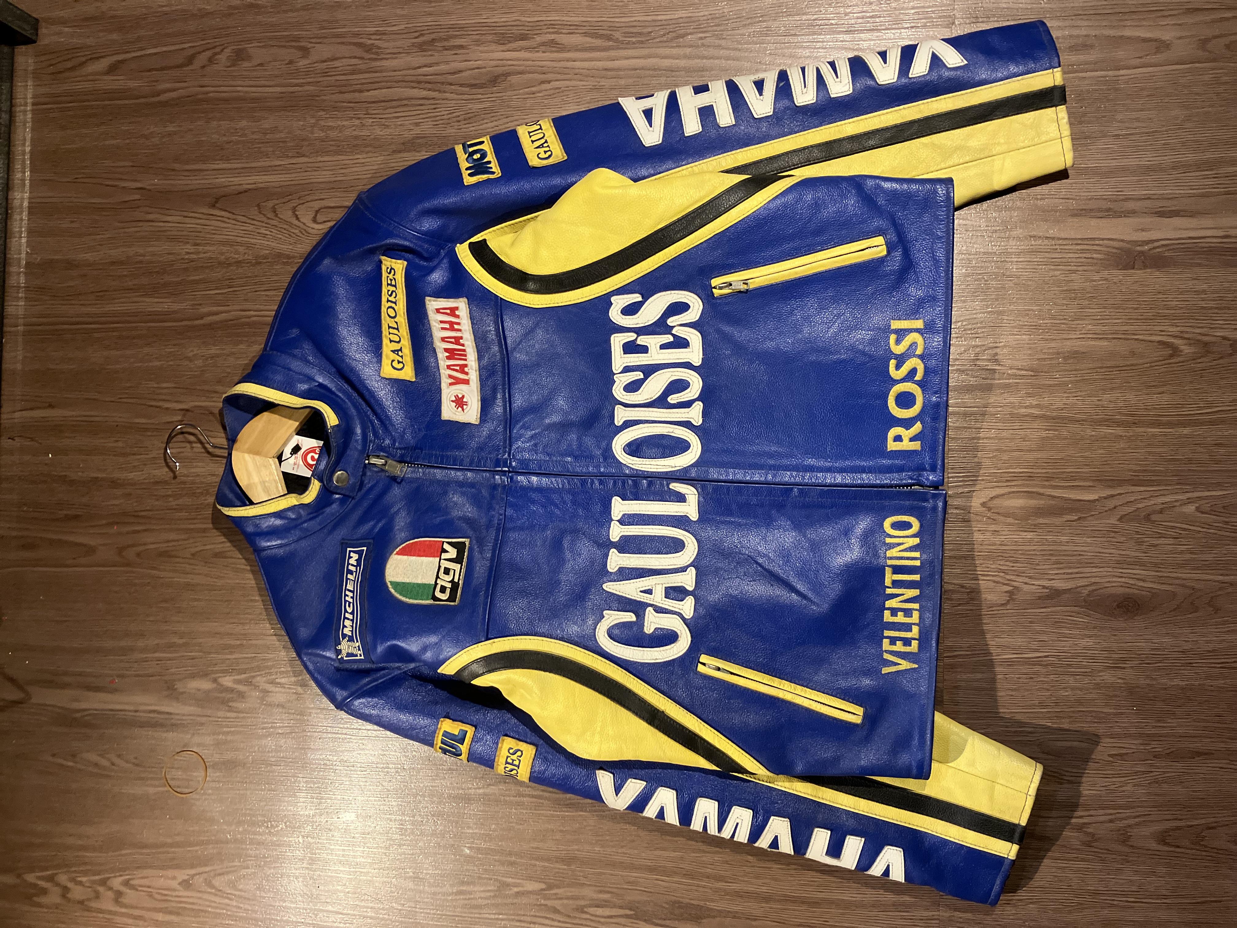 [L] Vintage Yamaha VR46 Gauloises Genuine Leather Racing Jacket