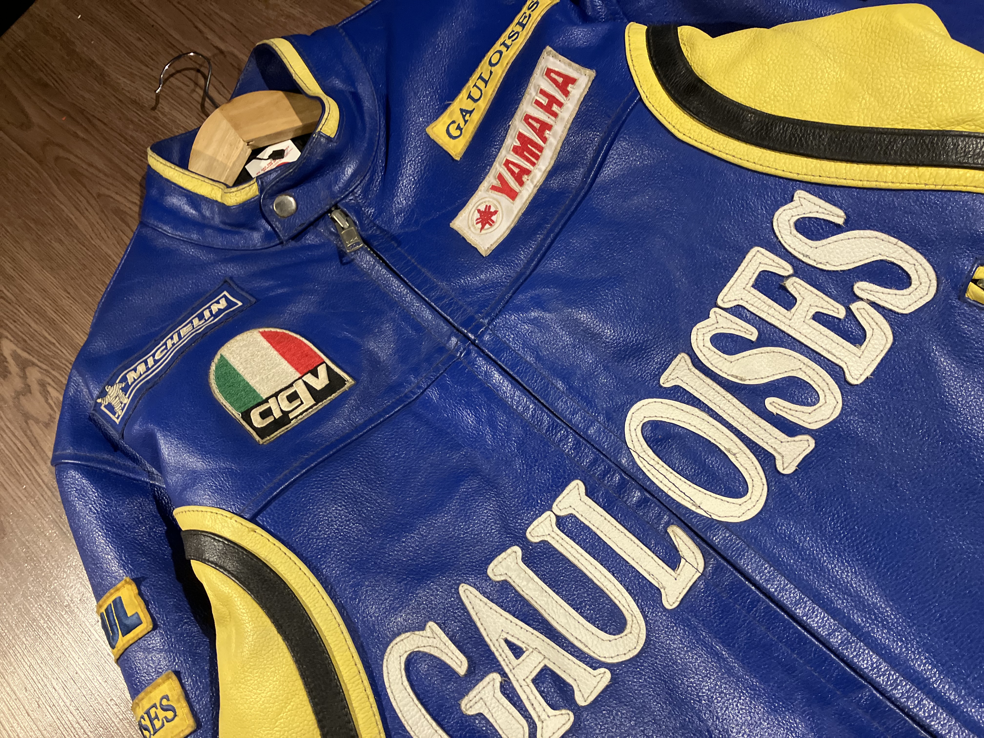 [L] Vintage Yamaha VR46 Gauloises Genuine Leather Racing Jacket