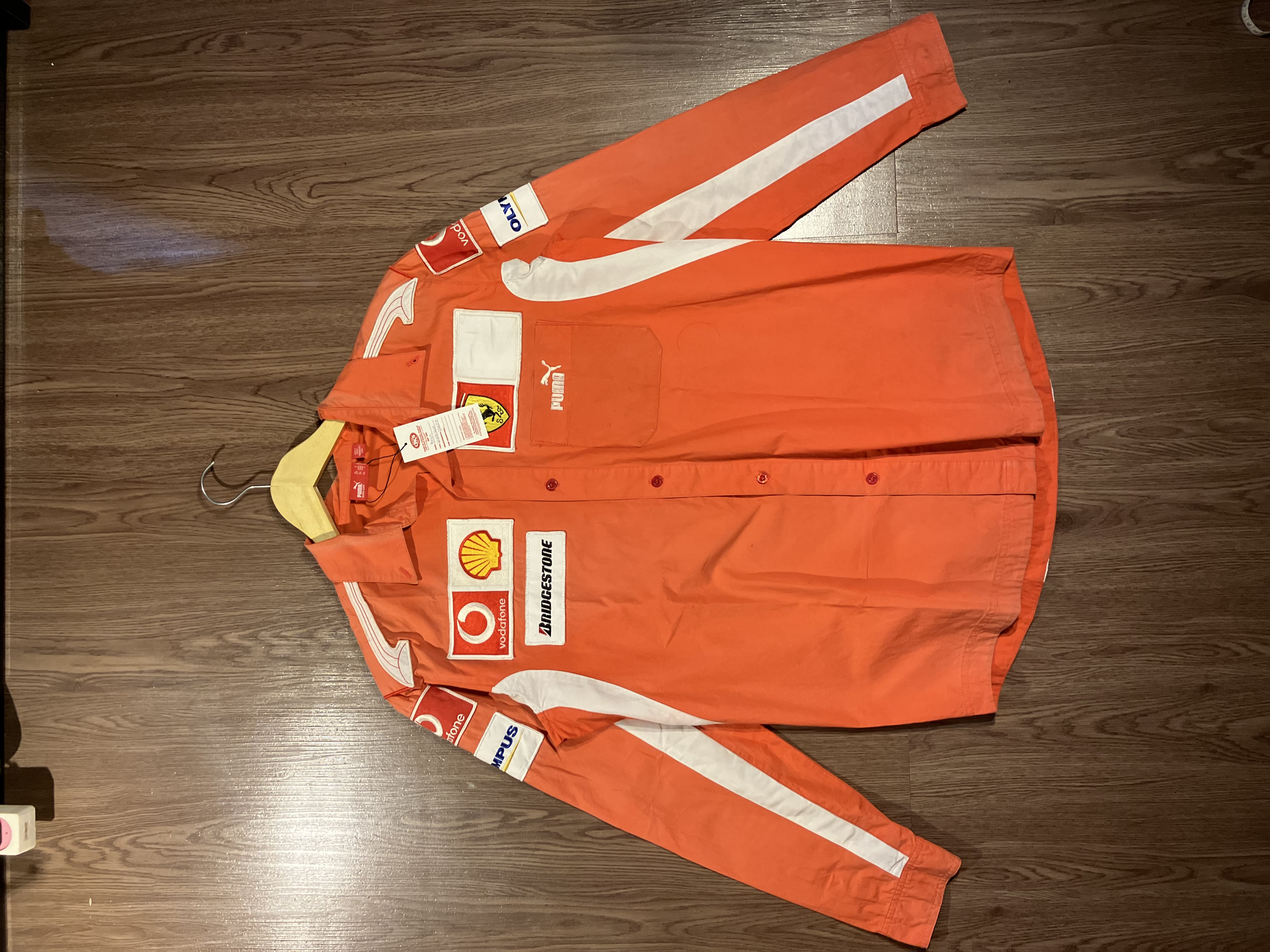 [M] Early 2000 Issue Scuderia Ferrari Team Logo Longsleeve Workshirt