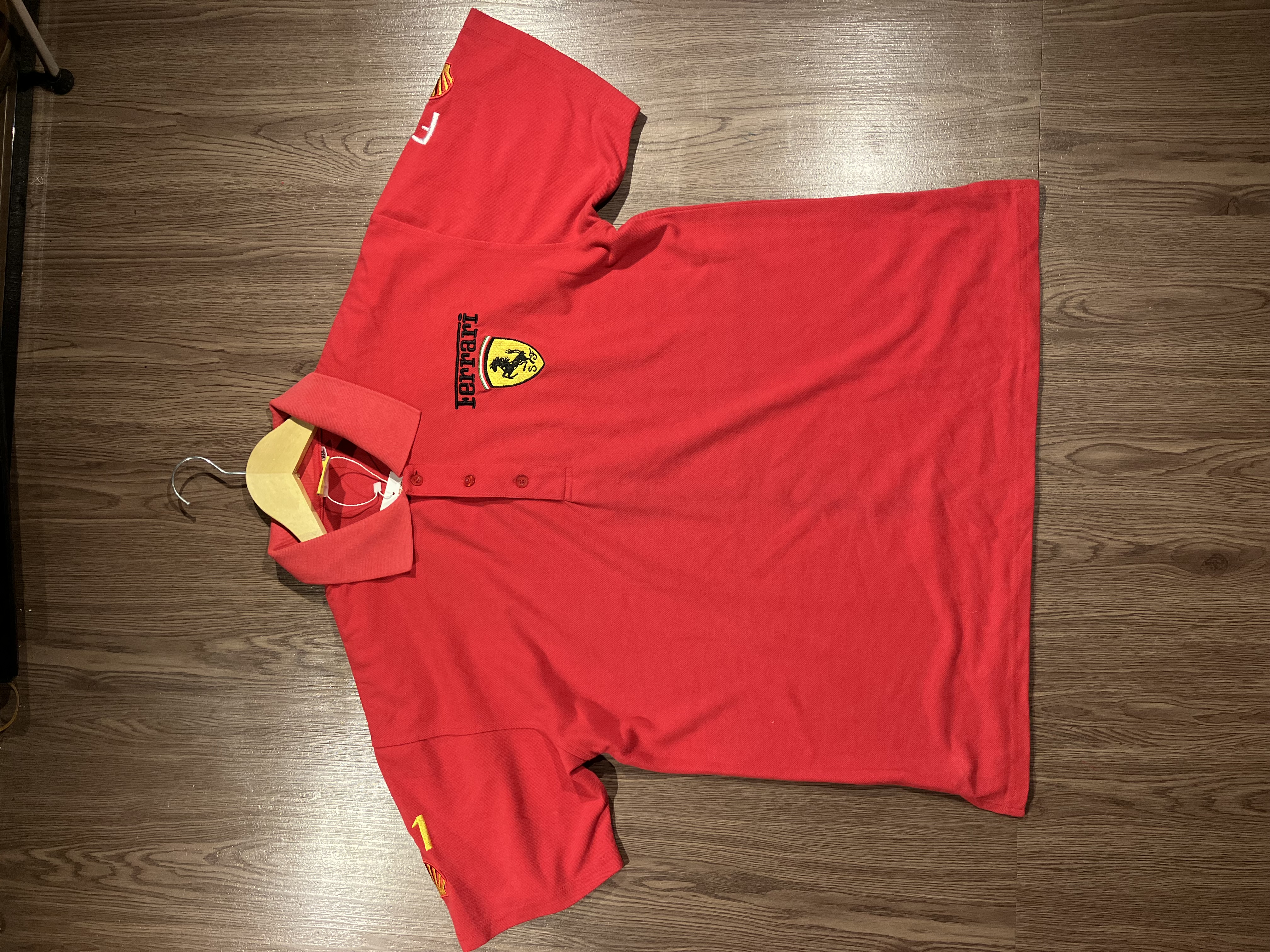 [L] Scuderia Ferrari Team Big Logo Polo Shirt