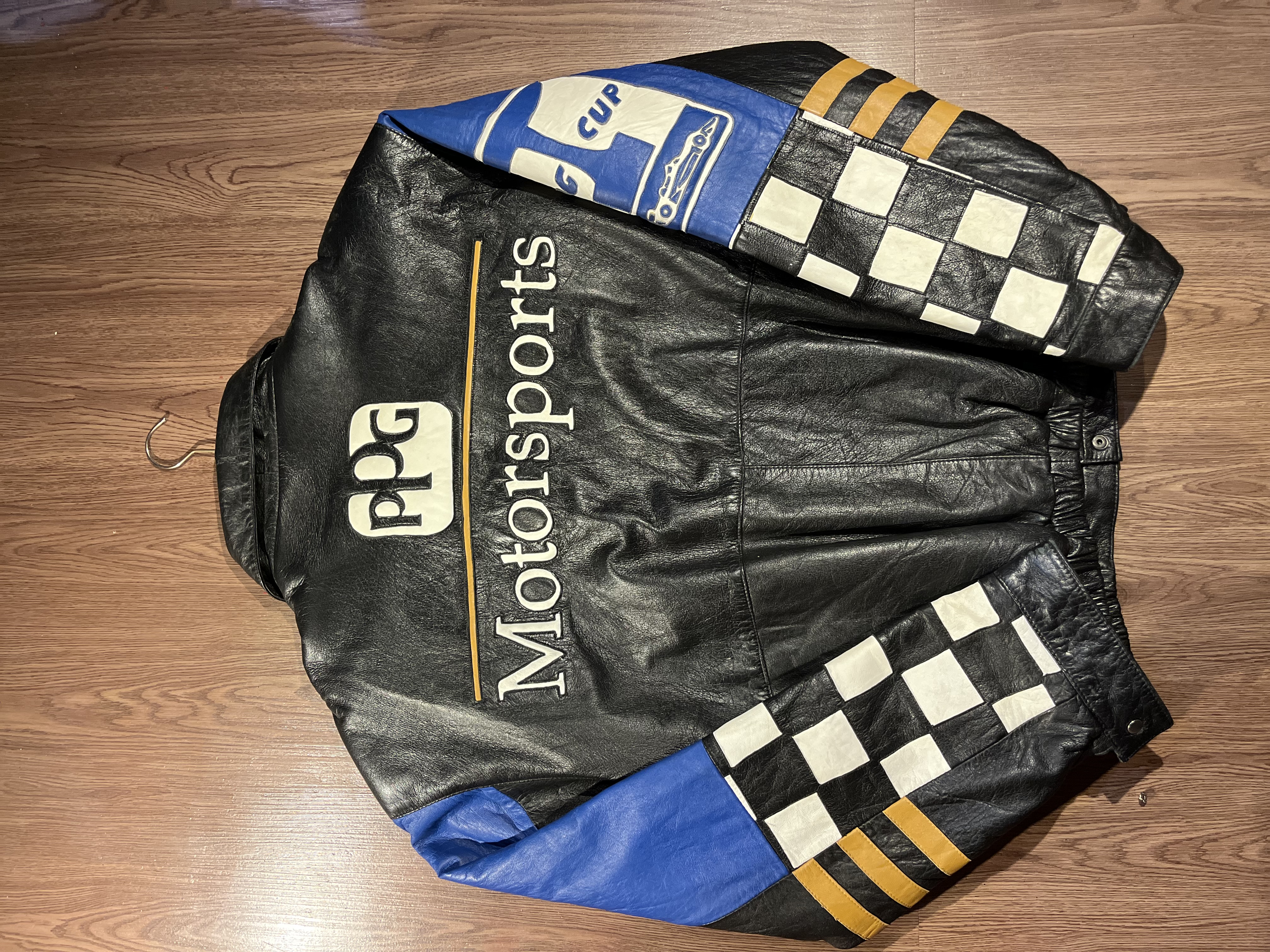 [XL] Vintage PPG Motorsport Genuine Lamb Leather Race Jacket