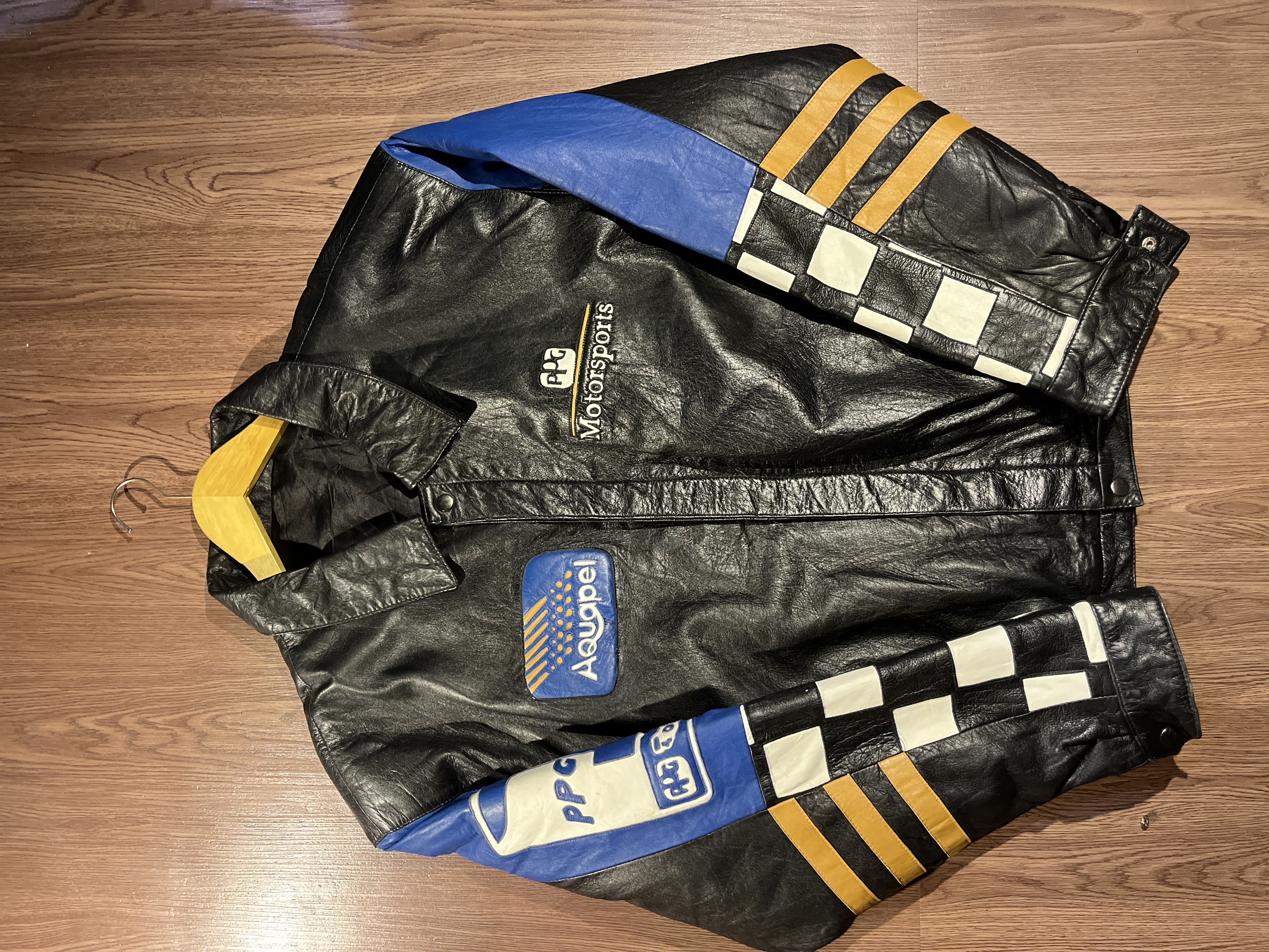 [XL] Vintage PPG Motorsport Genuine Lamb Leather Race Jacket