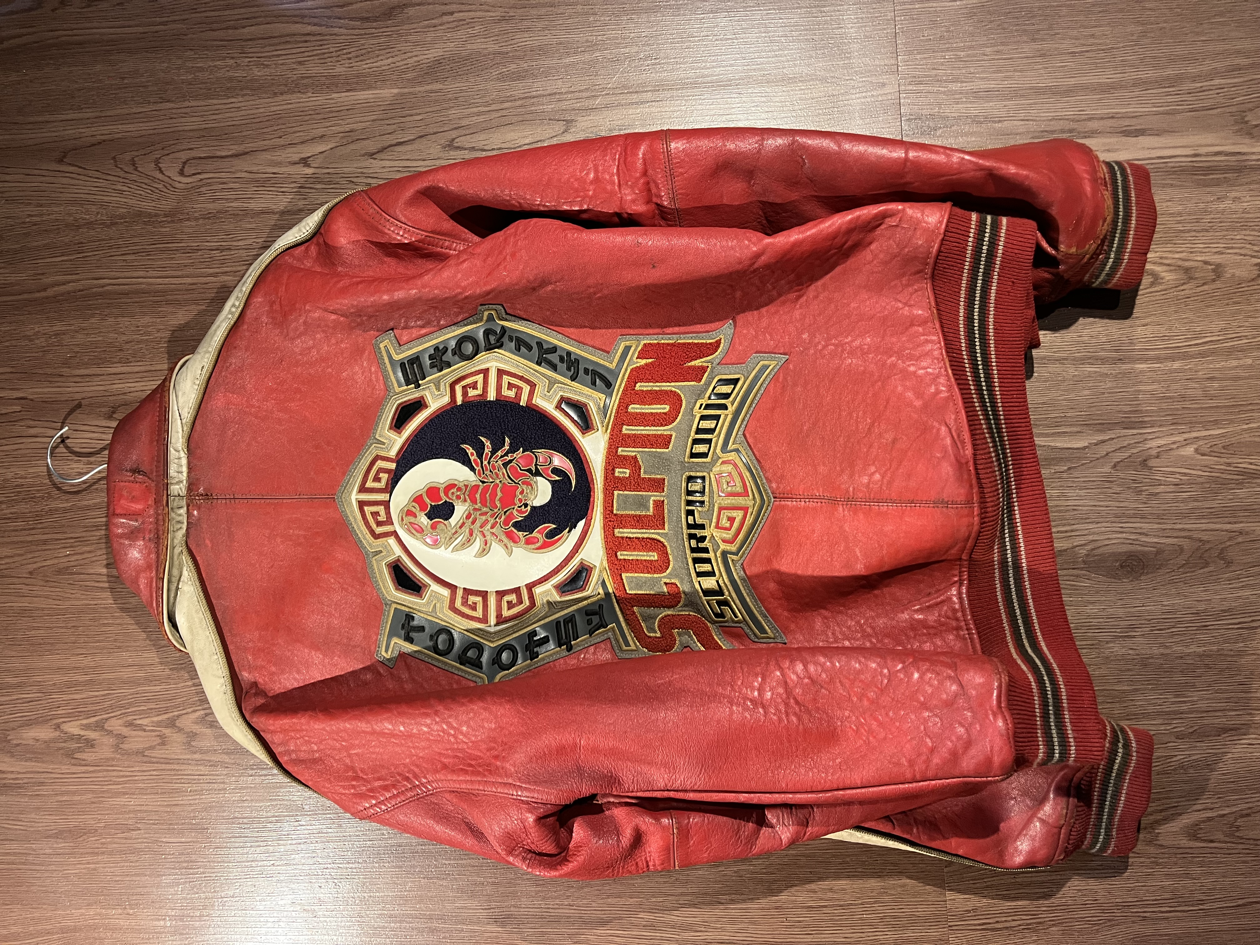 [L] Vintage R.B.C Legend Scorpion Dojo Leather Jacket