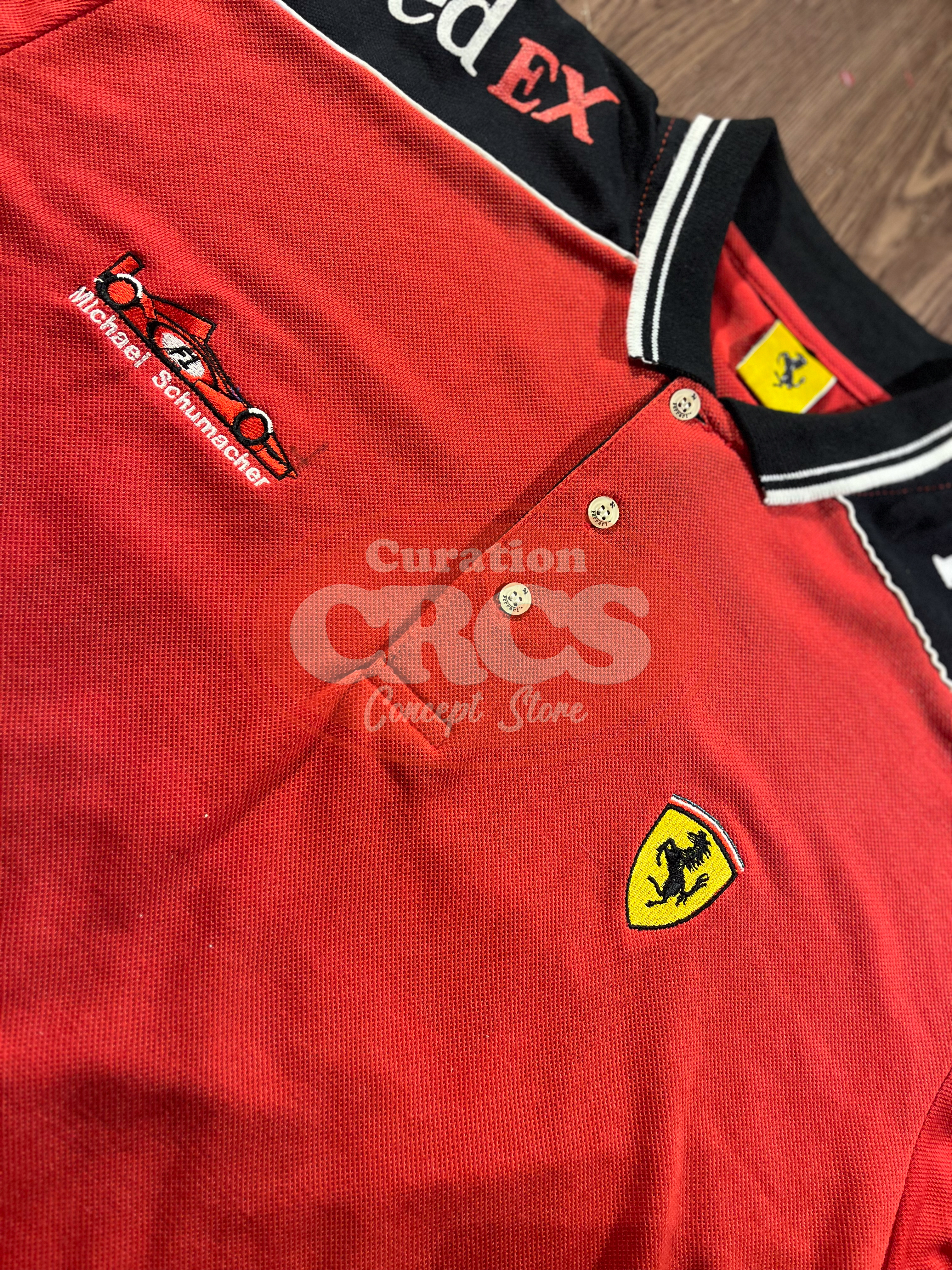 [L] Scuderia Marlboro Ferrari Michael Schumacher Team F1 World Champions Polo Shirt ✨