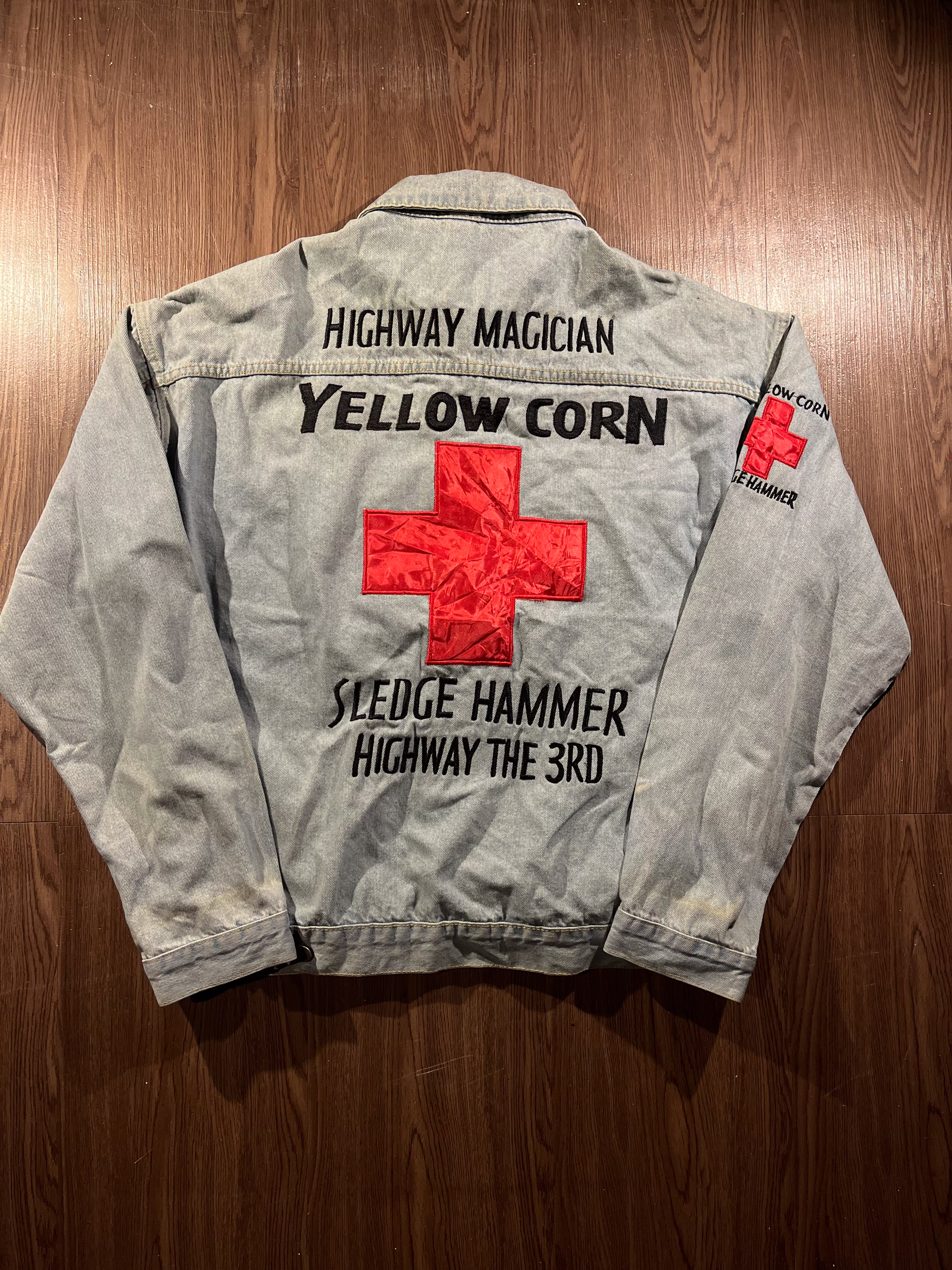 [XL] Yellow Corn Big Logo Embroidery Denim Jacket✨