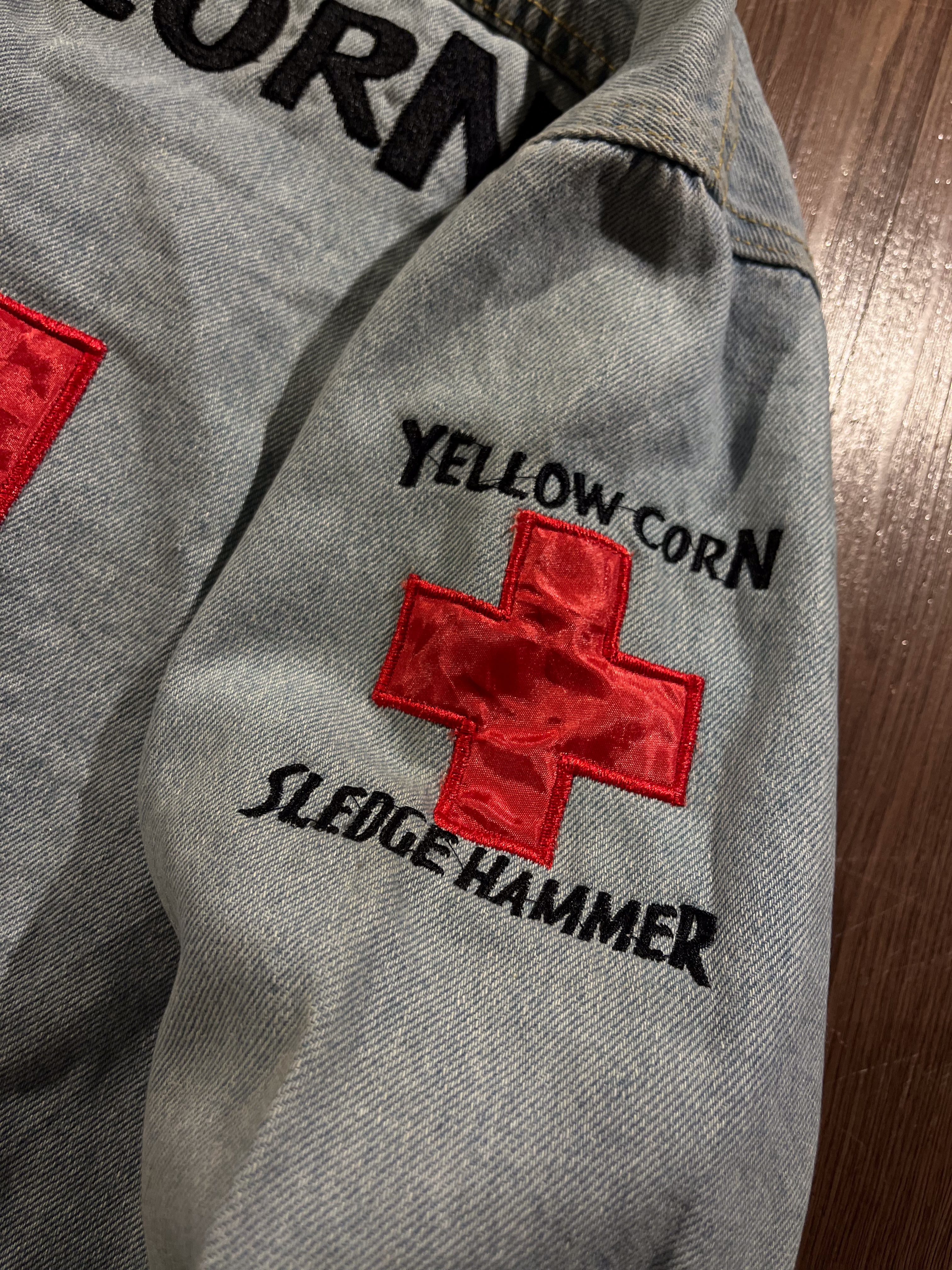 [XL] Yellow Corn Big Logo Embroidery Denim Jacket✨