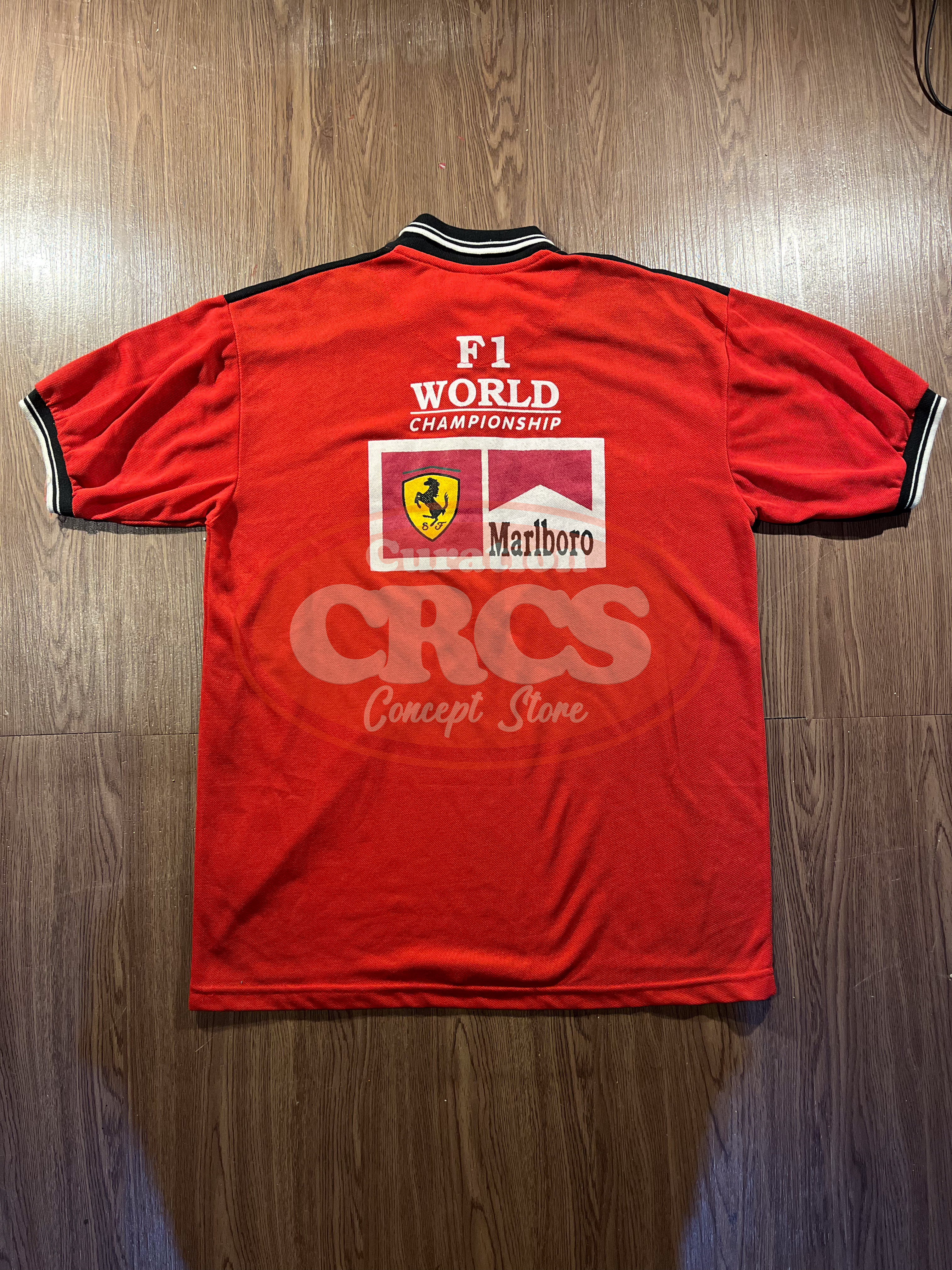 [L] Scuderia Marlboro Ferrari Michael Schumacher Team F1 World Champions Polo Shirt ✨