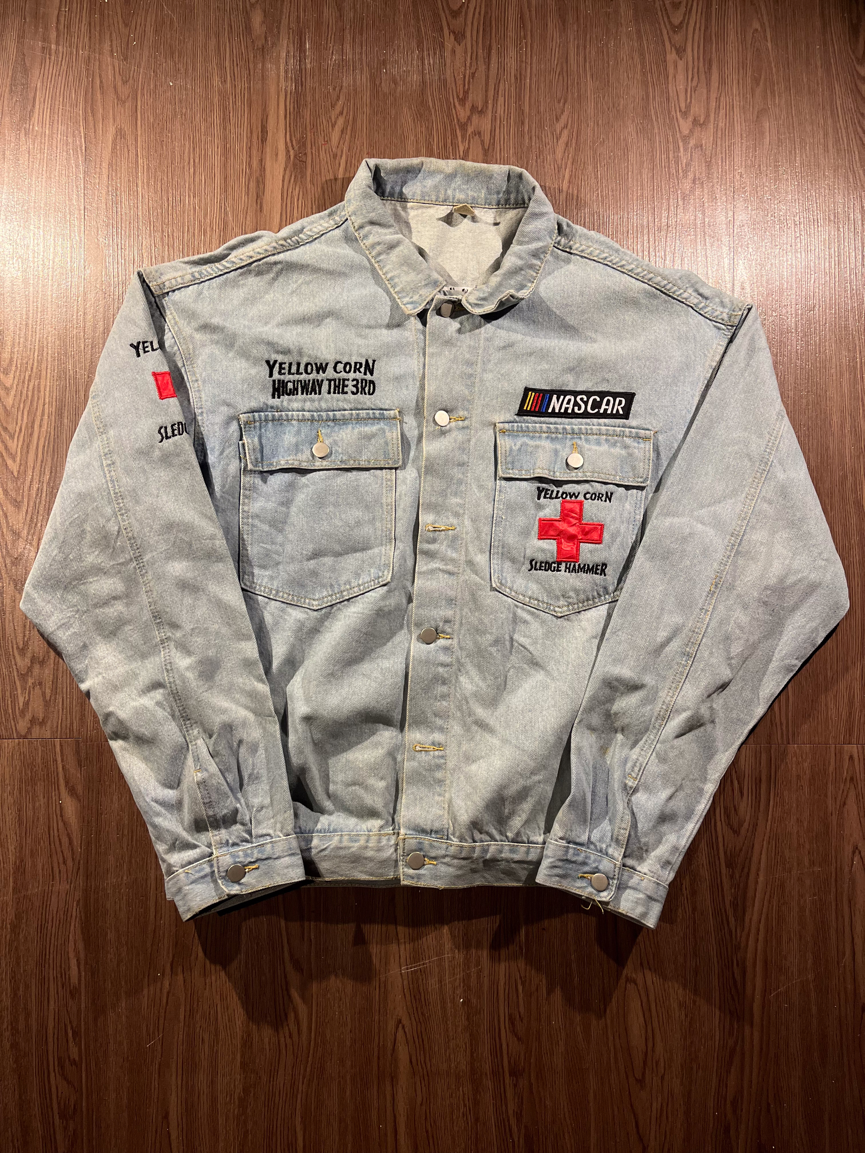 [XL] Yellow Corn Big Logo Embroidery Denim Jacket✨