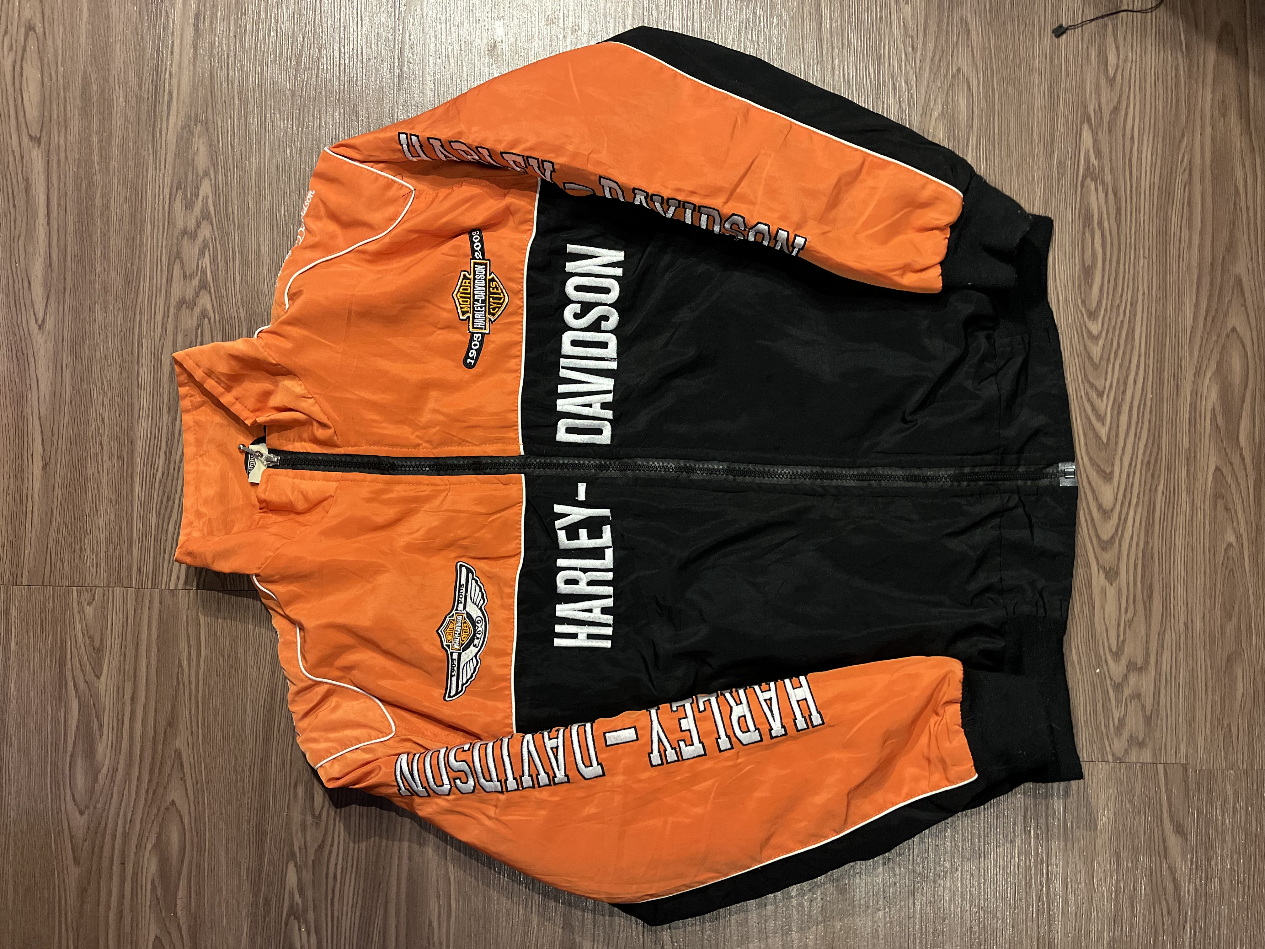 [XL] Early 2000s Harley Davidson 100th Anniversary taped Racing Jacket✨