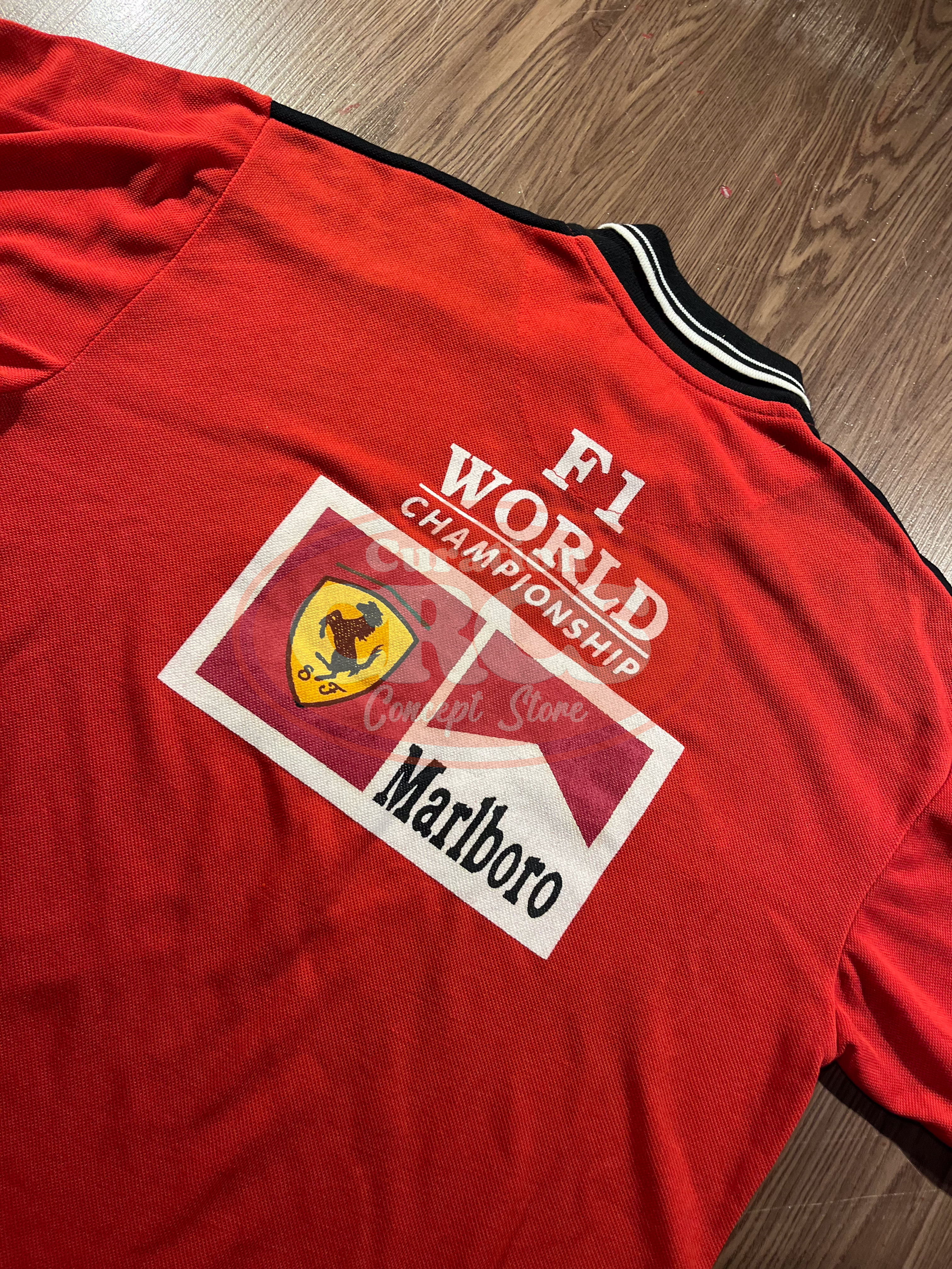 [L] Scuderia Marlboro Ferrari Michael Schumacher Team F1 World Champions Polo Shirt ✨