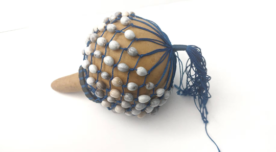 Handmade African Gourd Shaker - 6-inch Percussion Instrument for Kids