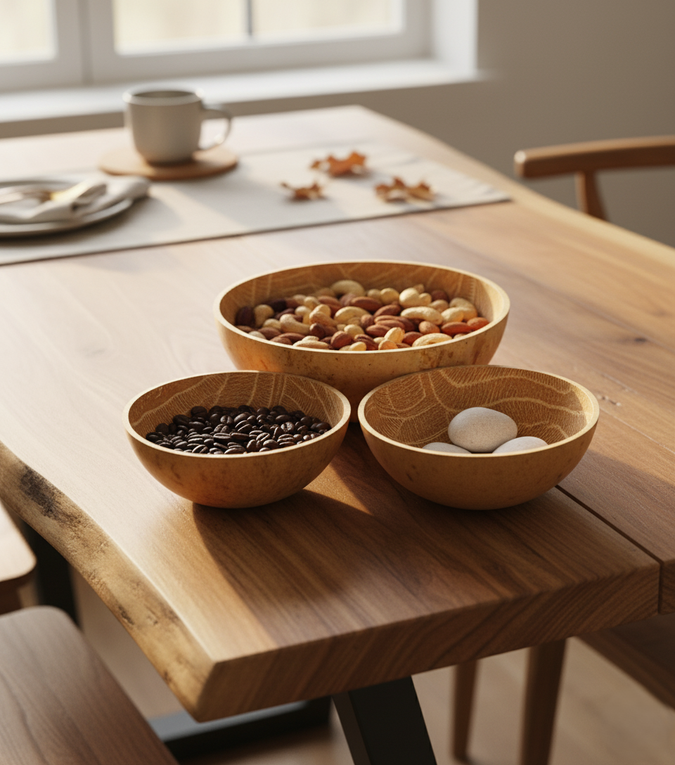 Handmade African Calabash Bowls – Set of 3 | Natural Dried Gourd Bowls for Kitchen, Decor & Crafts