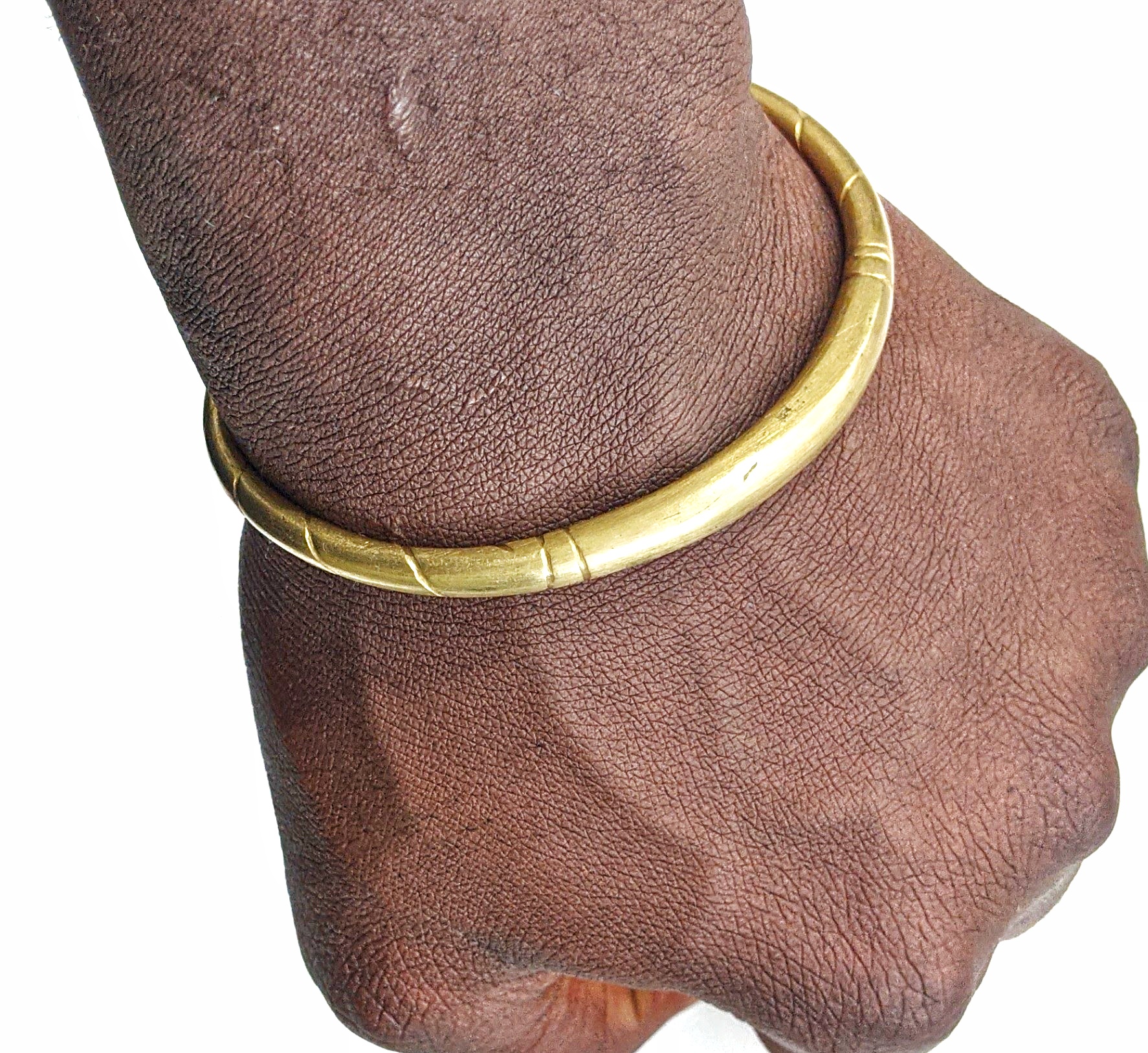 Handcrafted Men's Brass Cuff Bangle - Bold Minimal Timeless Design - One Size Fits Small to Medium Average Wrists - Non Adjustable Inner Diameter 2.5 Inches - Solid Brass Build - Comfortable Fit - Easy to Style 