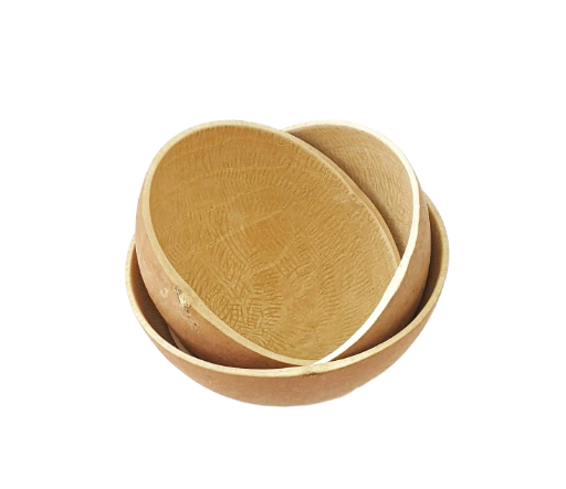 Handmade African Calabash Bowls – Set of 3 | Natural Dried Gourd Bowls for Kitchen, Decor & Crafts