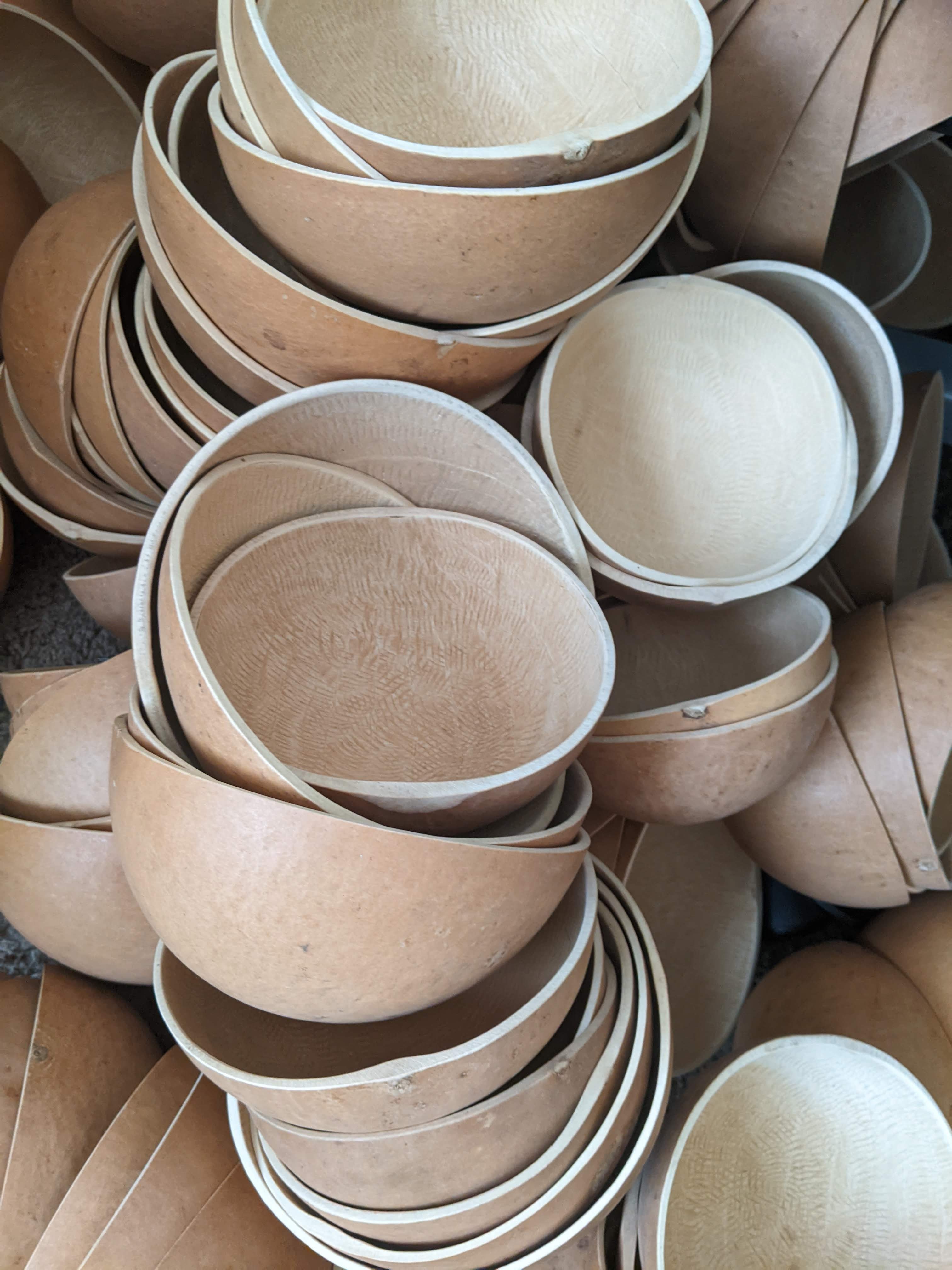 Handmade African Calabash Bowls – Set of 3 | Natural Dried Gourd Bowls for Kitchen, Decor & Crafts