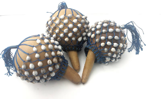 Handmade African Gourd Shaker - 6-inch Percussion Instrument for Kids