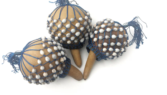 Handmade African Gourd Shaker - 6-inch Percussion Instrument for Kids