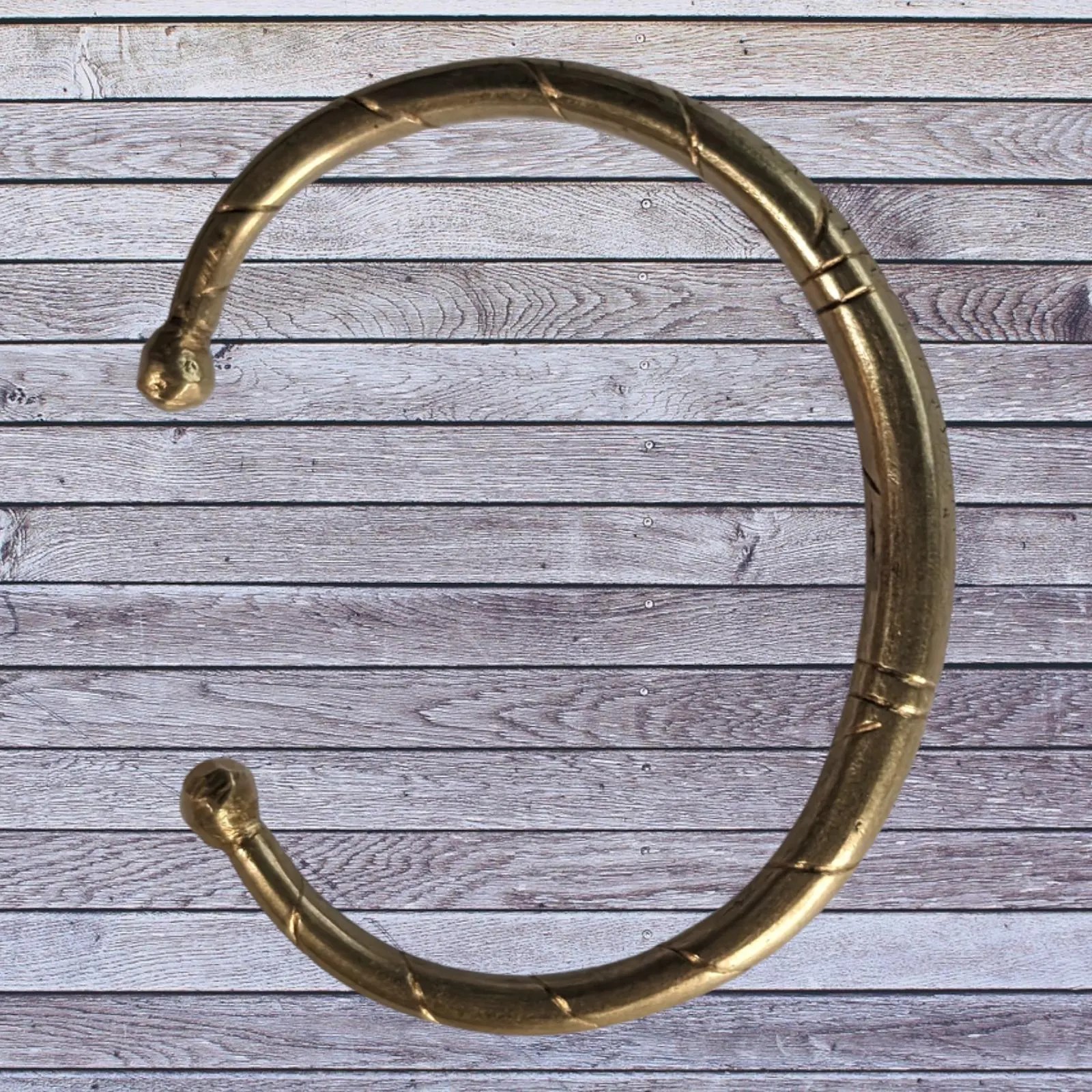 Handcrafted Men's Brass Cuff Bangle - Bold Minimal Timeless Design - One Size Fits Small to Medium Average Wrists - Non Adjustable Inner Diameter 2.5 Inches - Solid Brass Build - Comfortable Fit - Easy to Style 