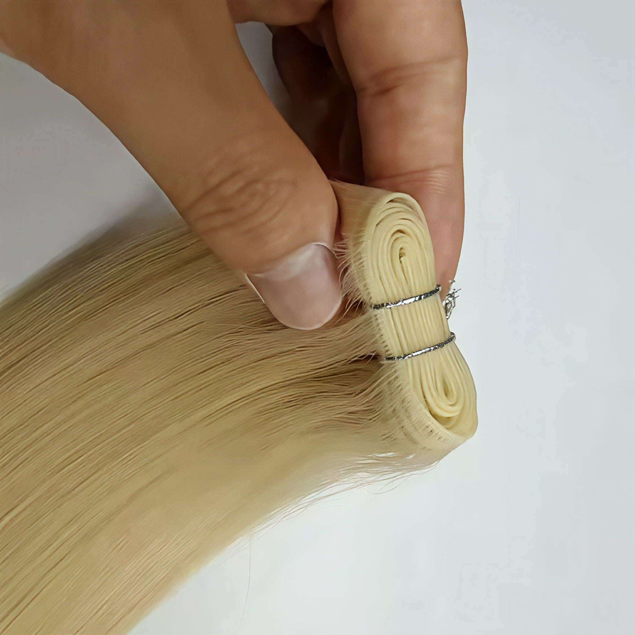 European virgin hair thinnest invisible weft no return hair double pull genius weft hair extensions