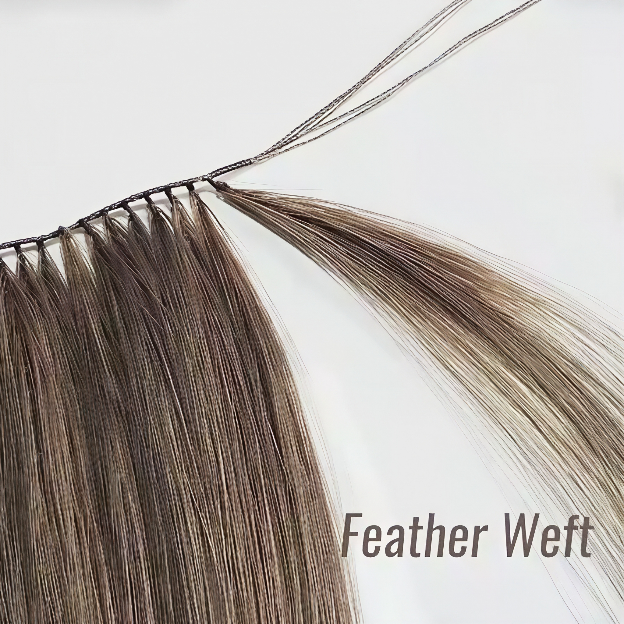 Cuticle Aligned Feather Thread Hair Weft Extensions Super Premium Handmade Wefts