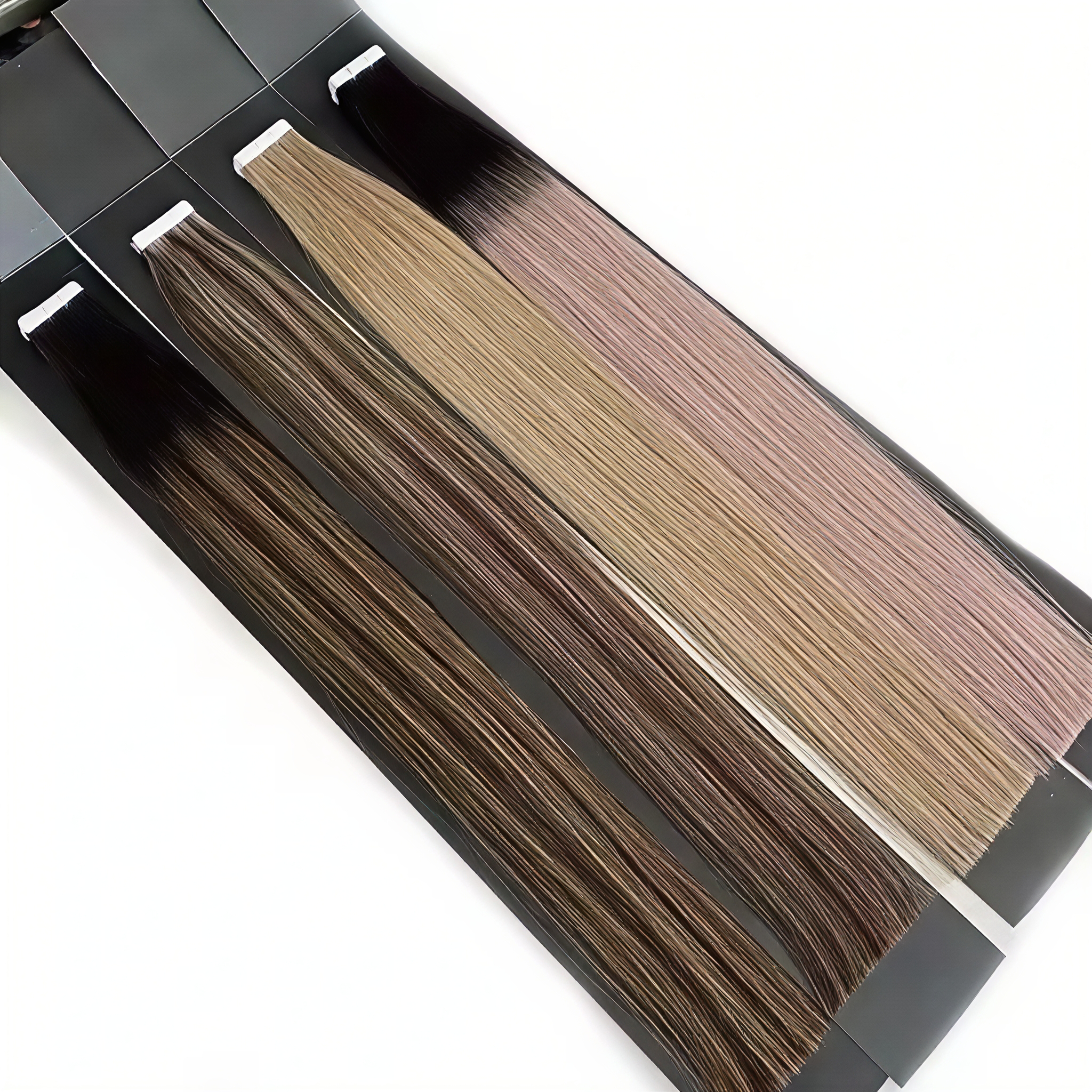 High quality tape hair extensions 100% one donor virgin human hair full cuticle tape hair extensions