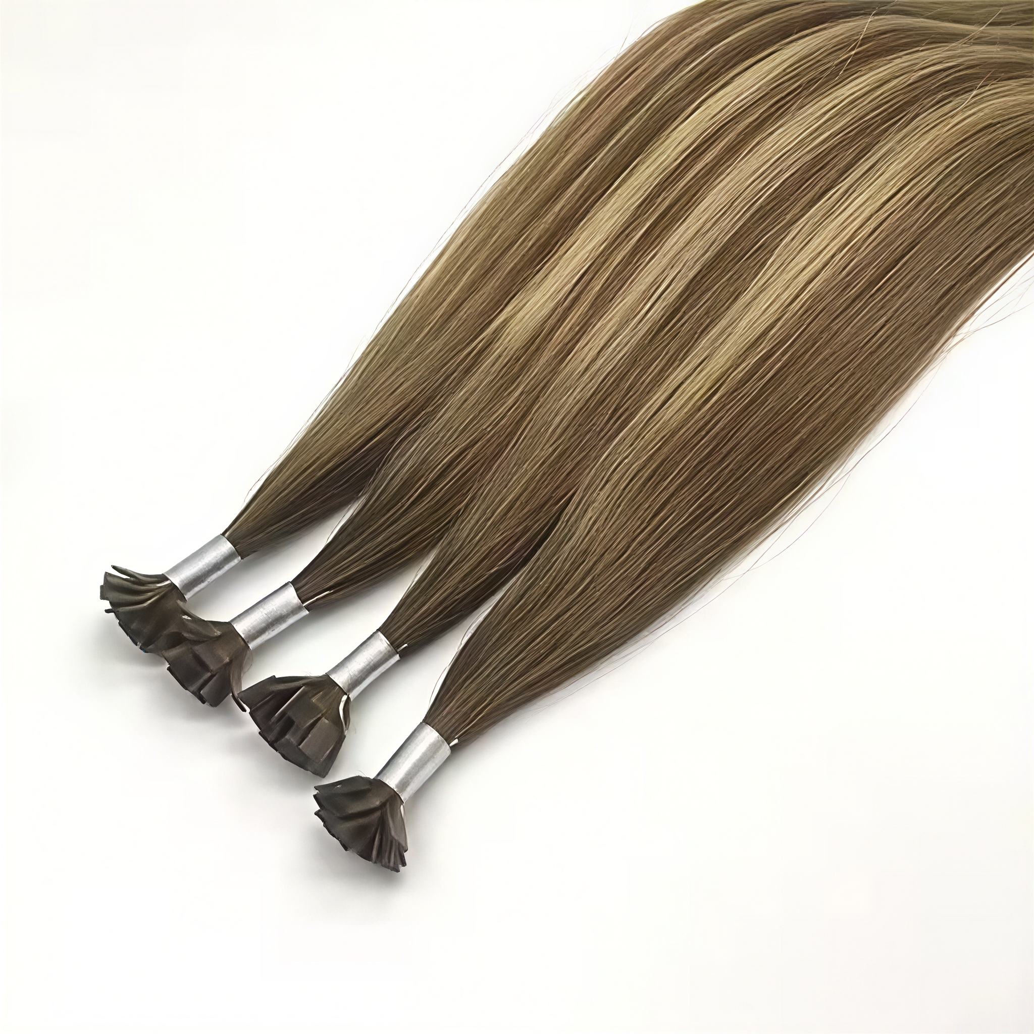 Top quality Russian Remy Ma keratin flat head human hair double pull flat head extension Italian glue pointed head 