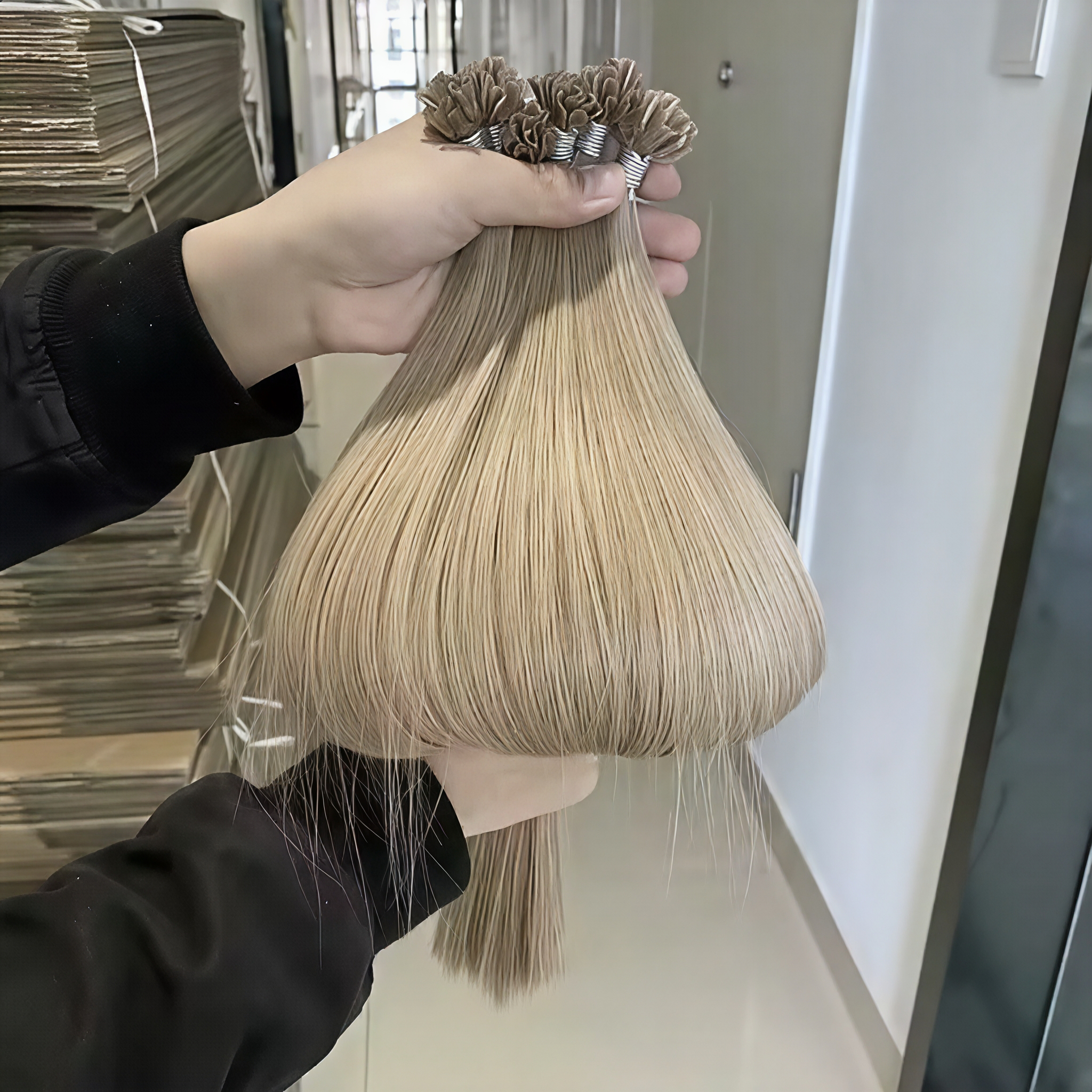 100% remy 1g u head human hair keratin extensions, 18 inches pre-bonded u head human hair extension products