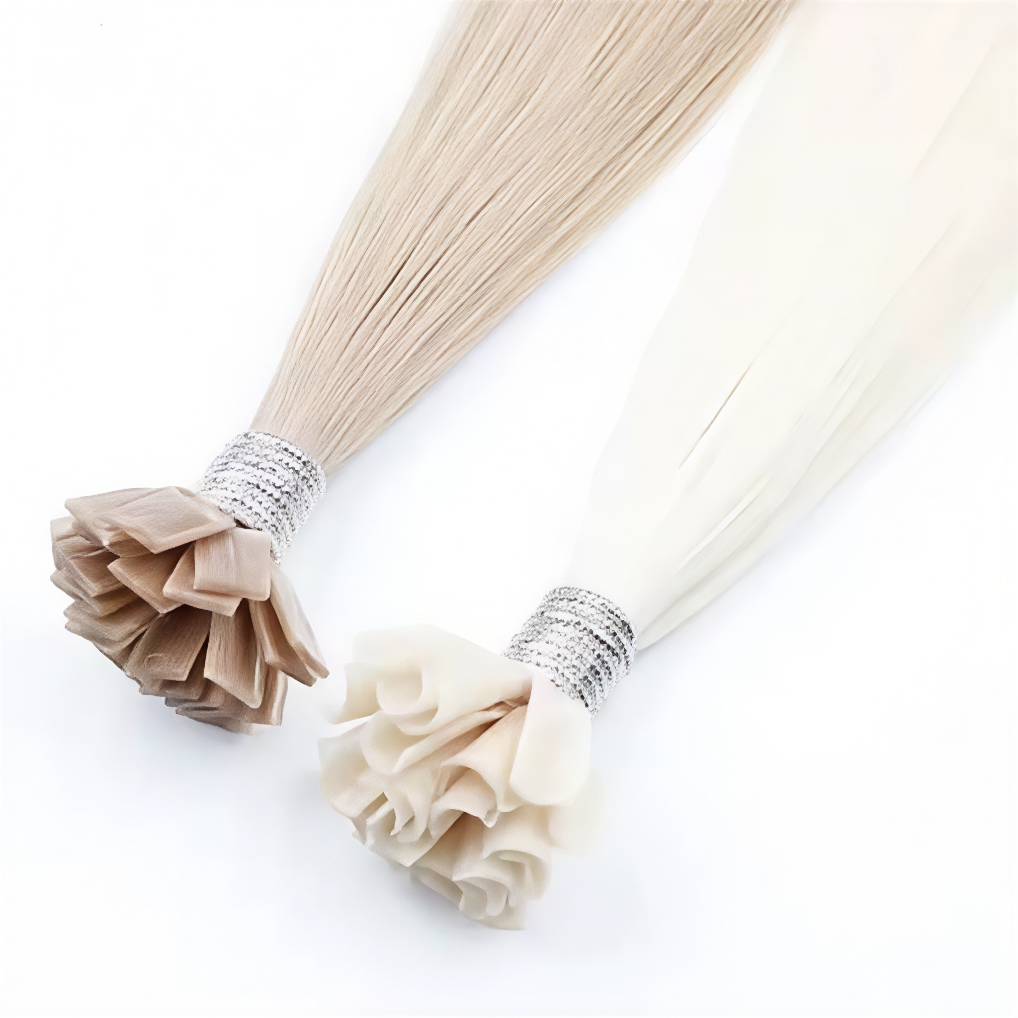 Cuticle arranged hair Qingdao manufacturer human keratin hair 2g strands y/fan tip hair