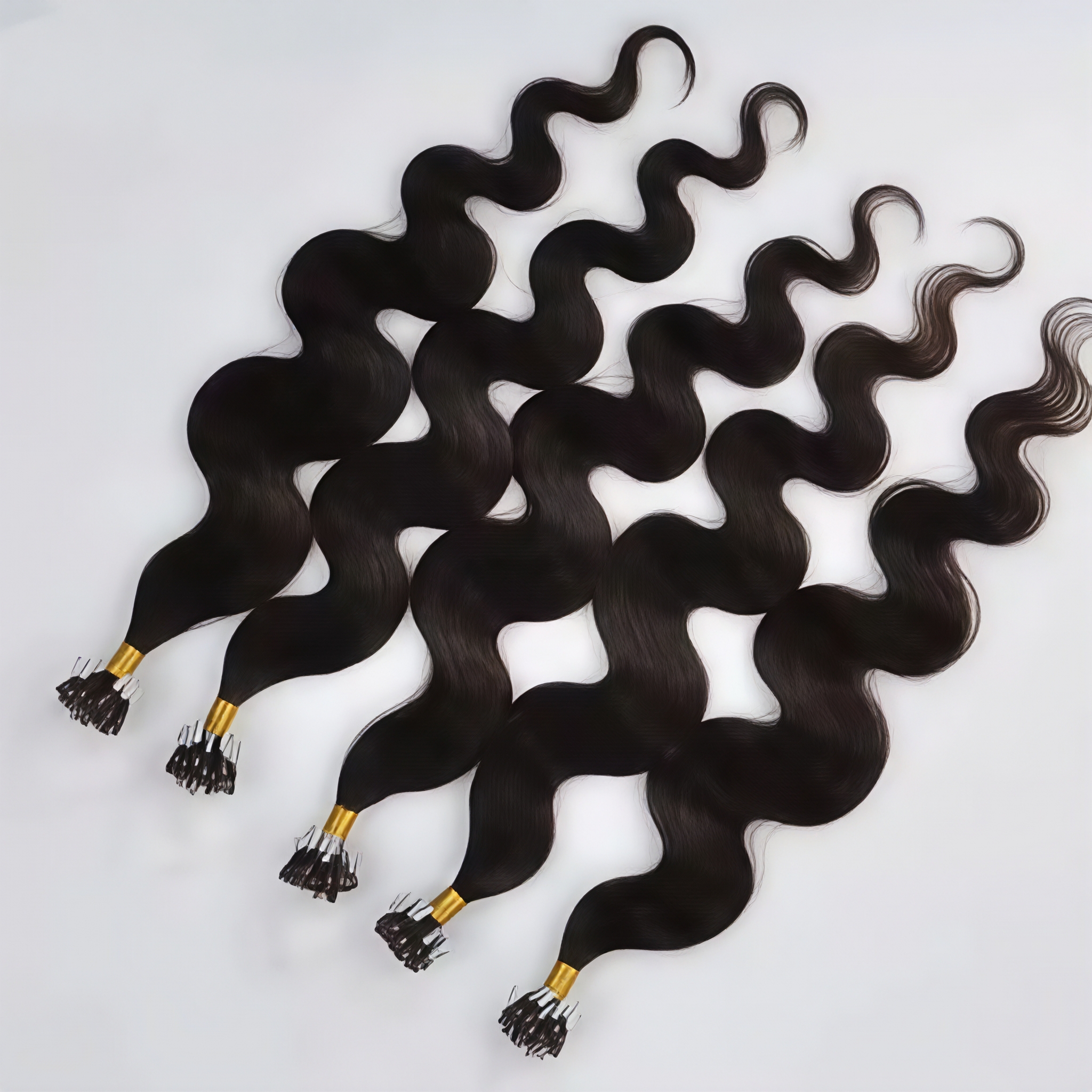 Pretty Blonde Micro Links/Loop Thin Weft Double Pull Human Hair Extensions
