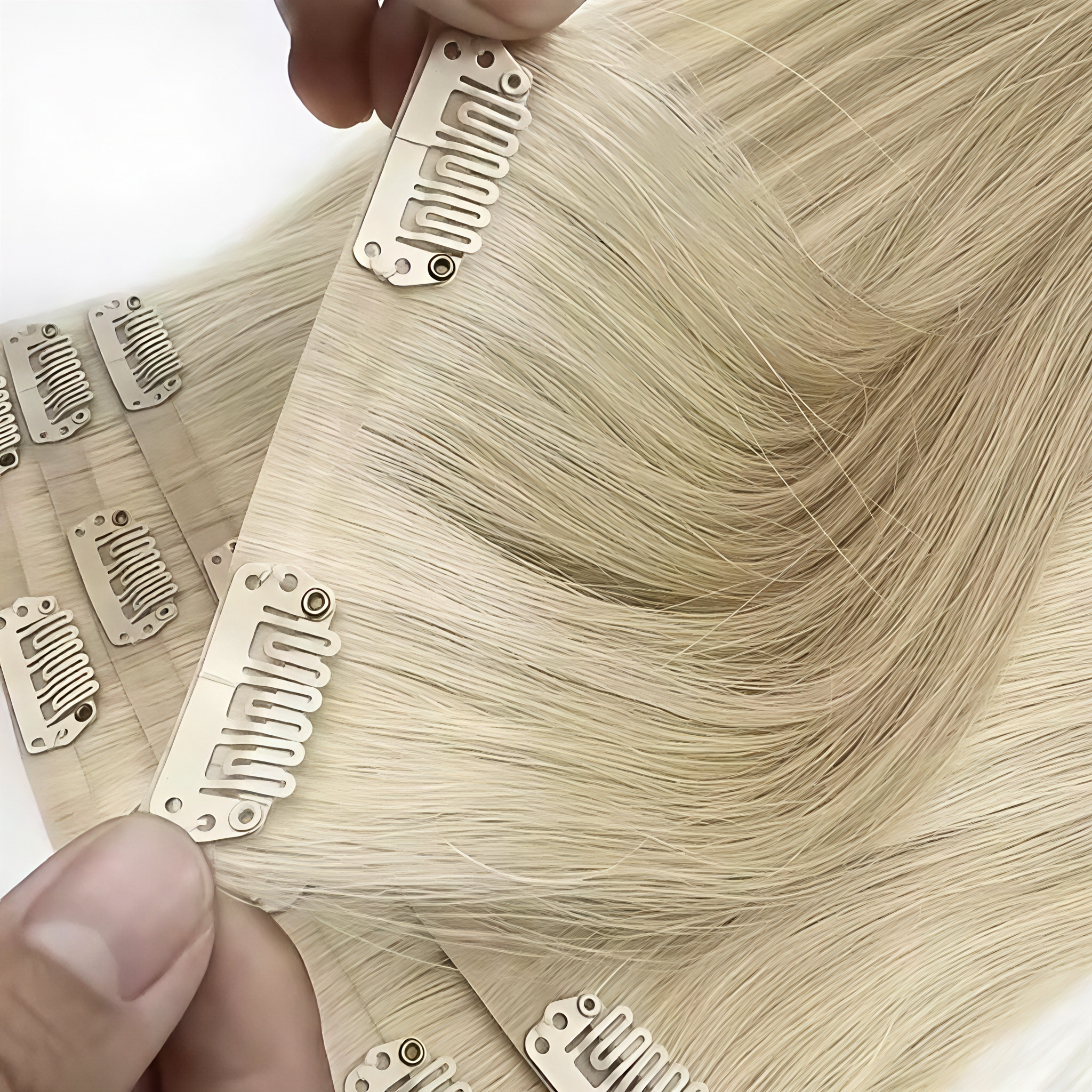 Factory Wholesale Luxury Top Quality Human Hair Invisible Seamless Clip In Hair Extensions 100% Human Hair