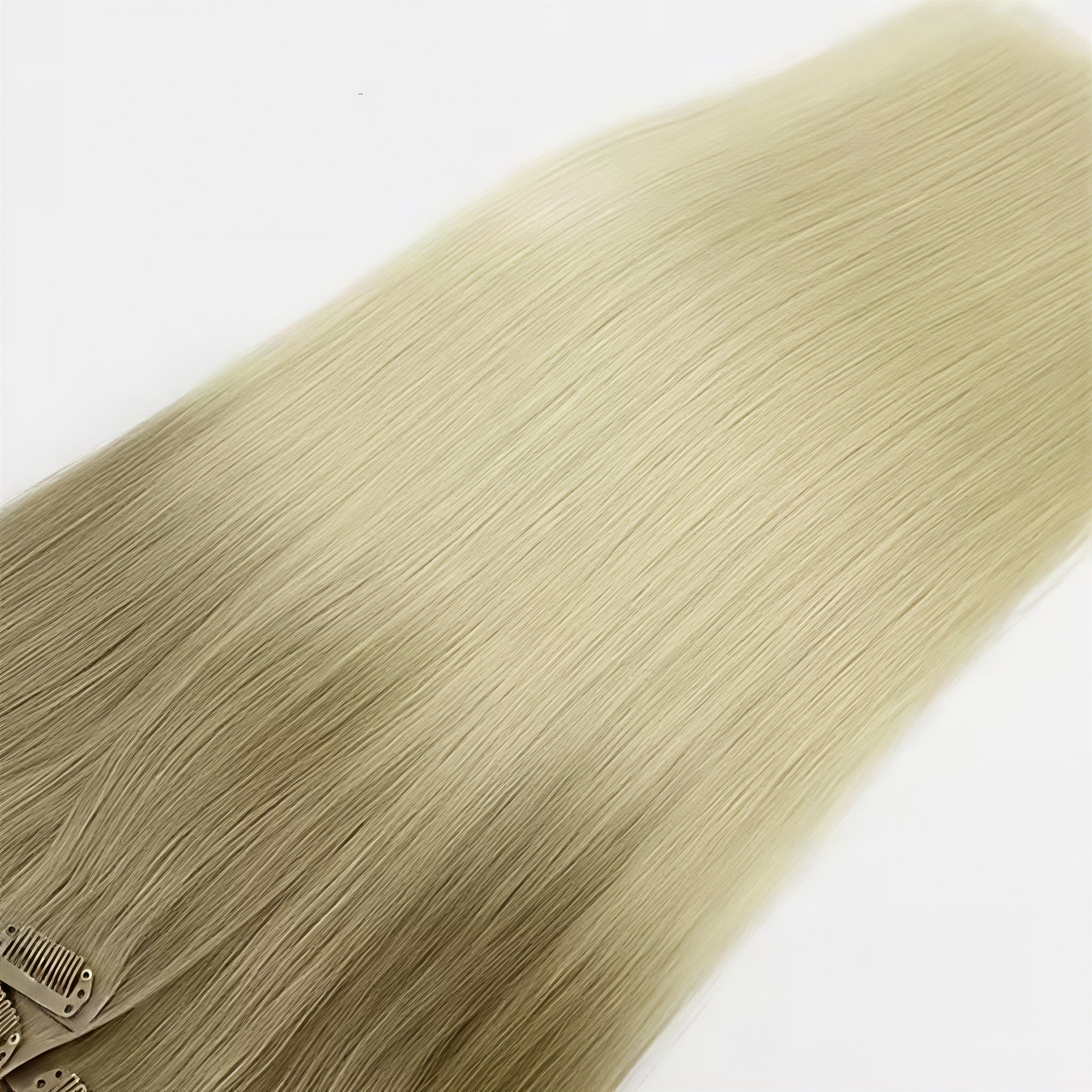 Seamless human hair clips invisible clip in hair extensions