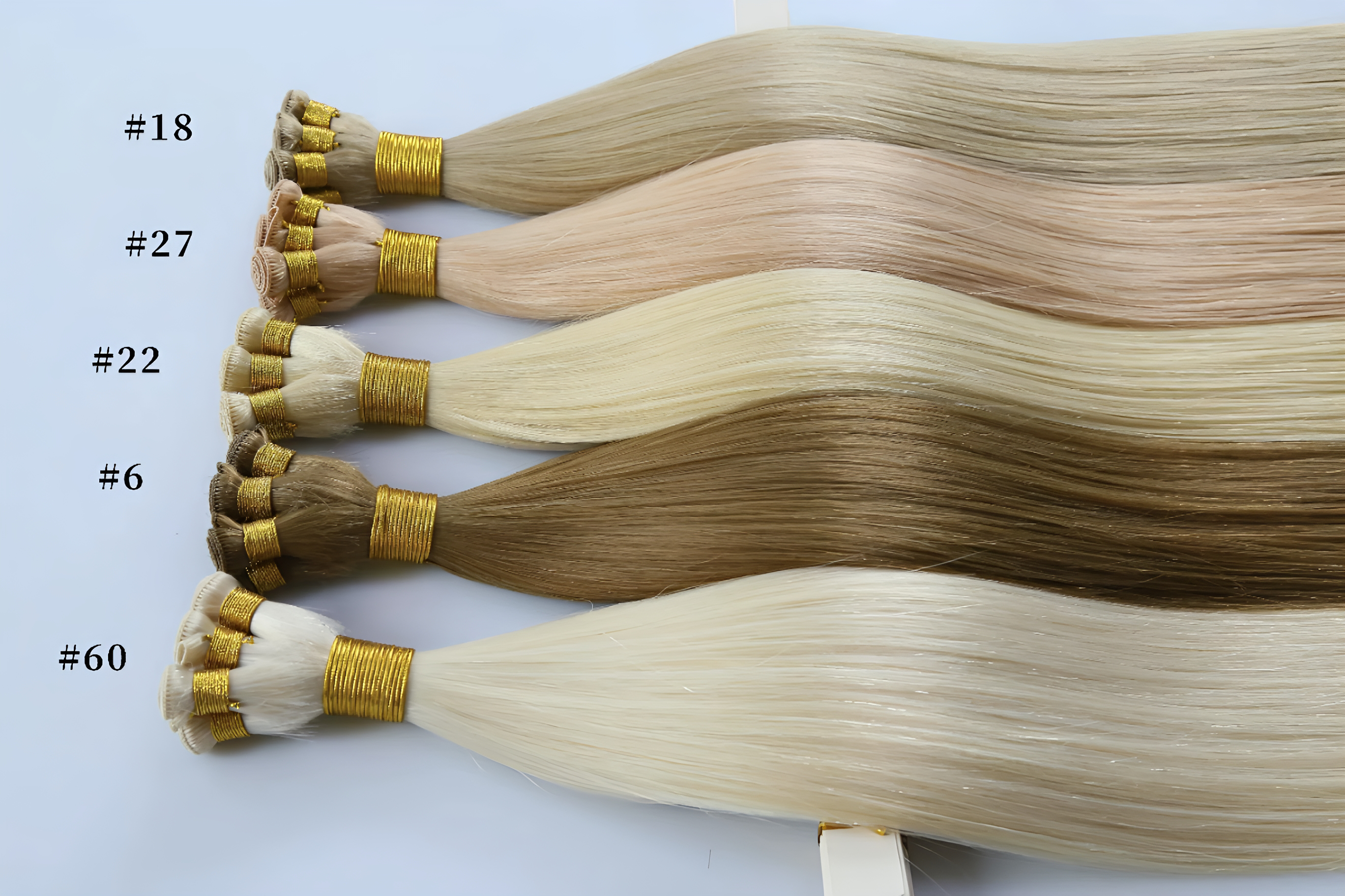 Factory direct sales Remy new hand tied weft splicing double handle tied weft