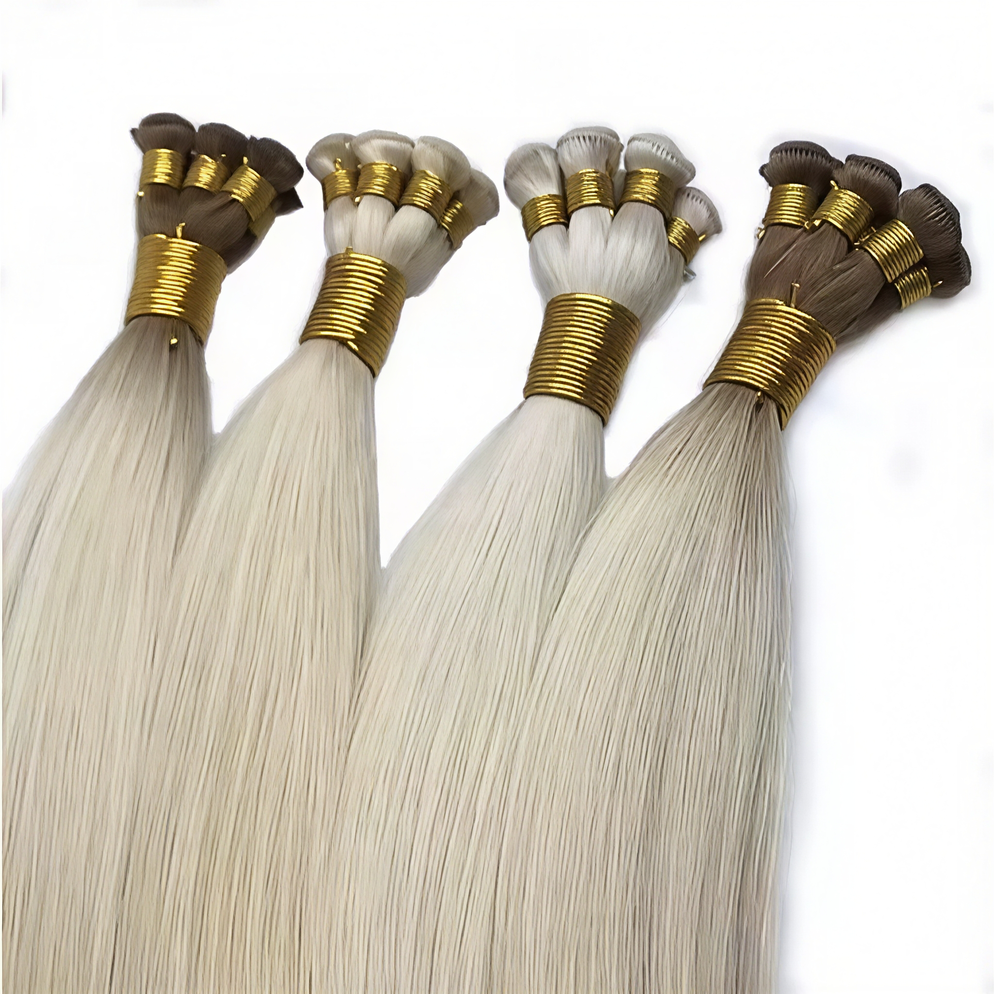Factory direct sales Remy new hand tied weft splicing double handle tied weft
