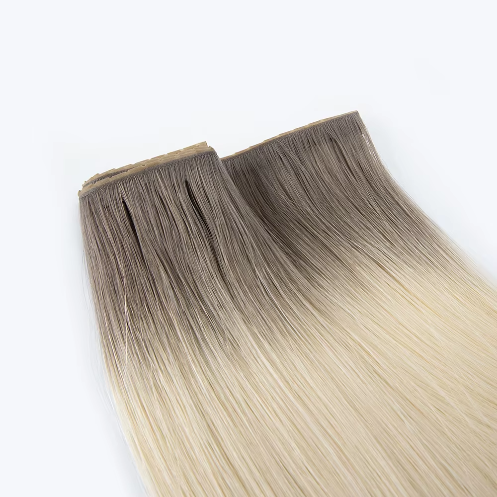 Hot Selling New Trend Double Drawn European Human Hair Weft of Invisible Butterfly Weft PU Side and Flat Weft
