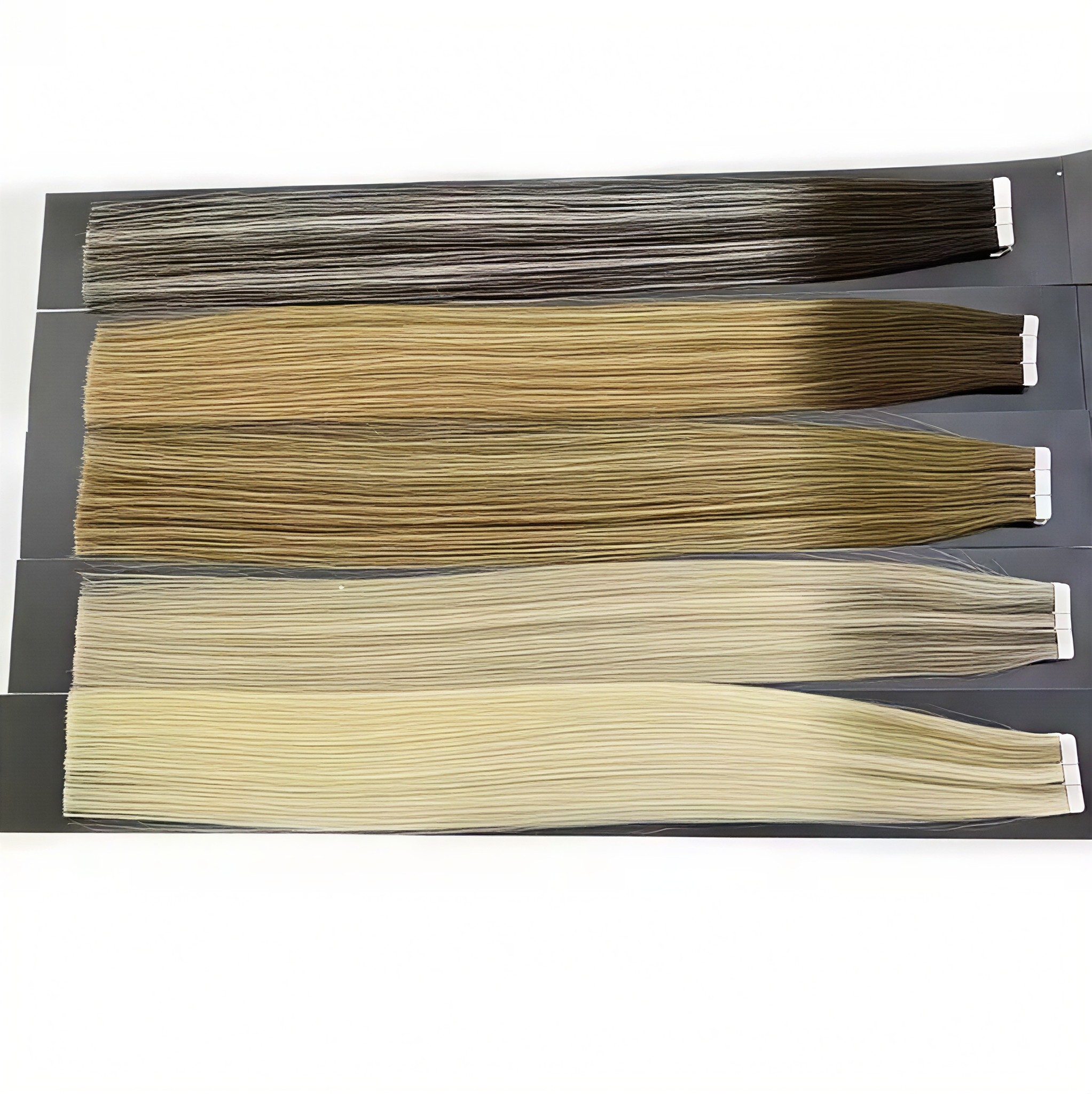 Factory Wholesale Balayage Color Private Label European Tape in Hair Extensions Remy Human Hair Extensions