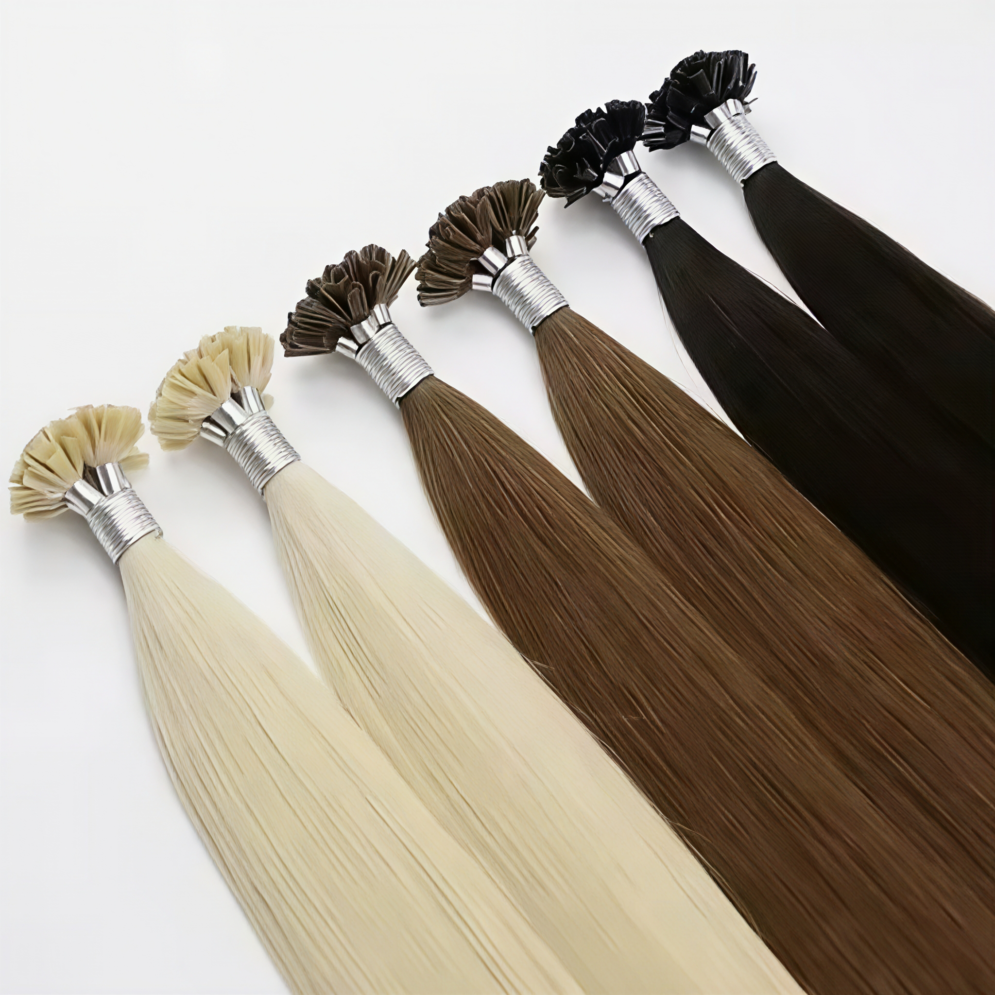 Premium Quality Double Drawn K Tip Hair Extensions 100% European Virgin Human Hair Keratin Fusion U Tip Hair Extension