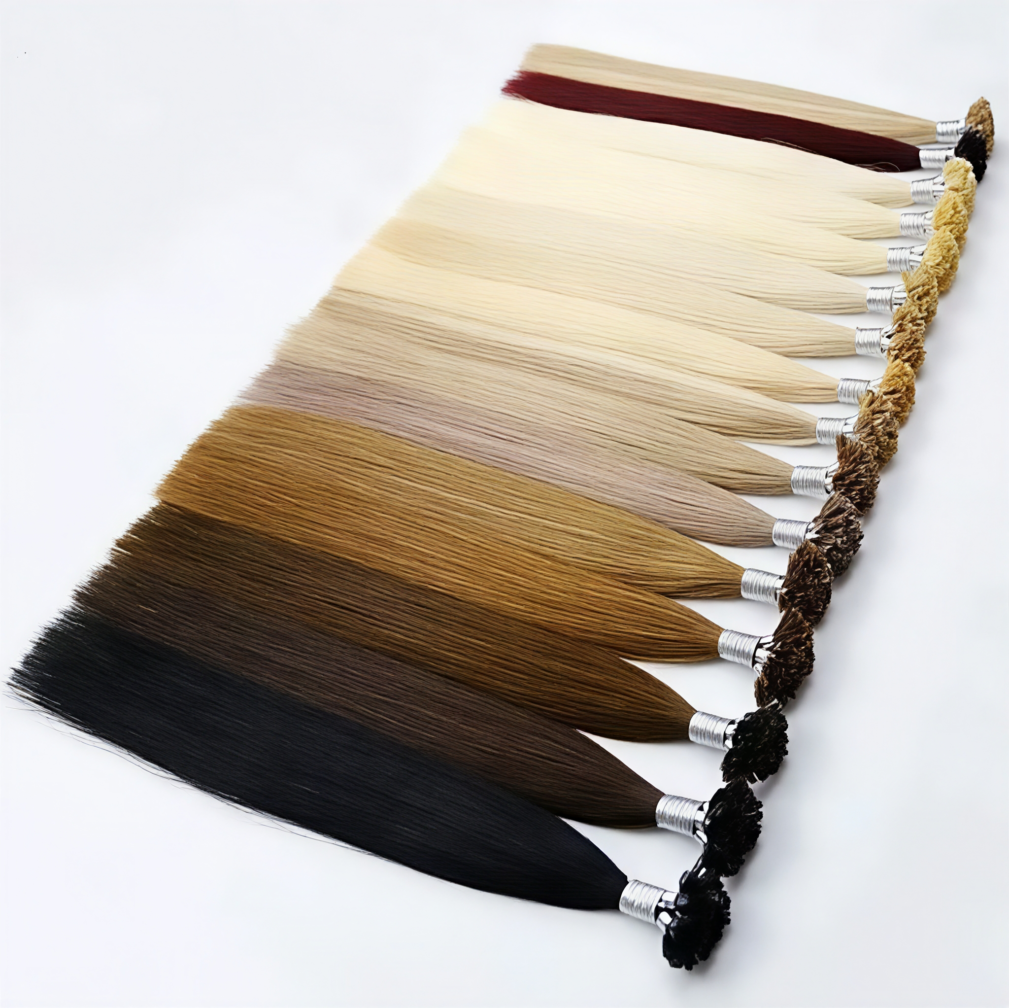 Premium Quality Double Drawn K Tip Hair Extensions 100% European Virgin Human Hair Keratin Fusion U Tip Hair Extension