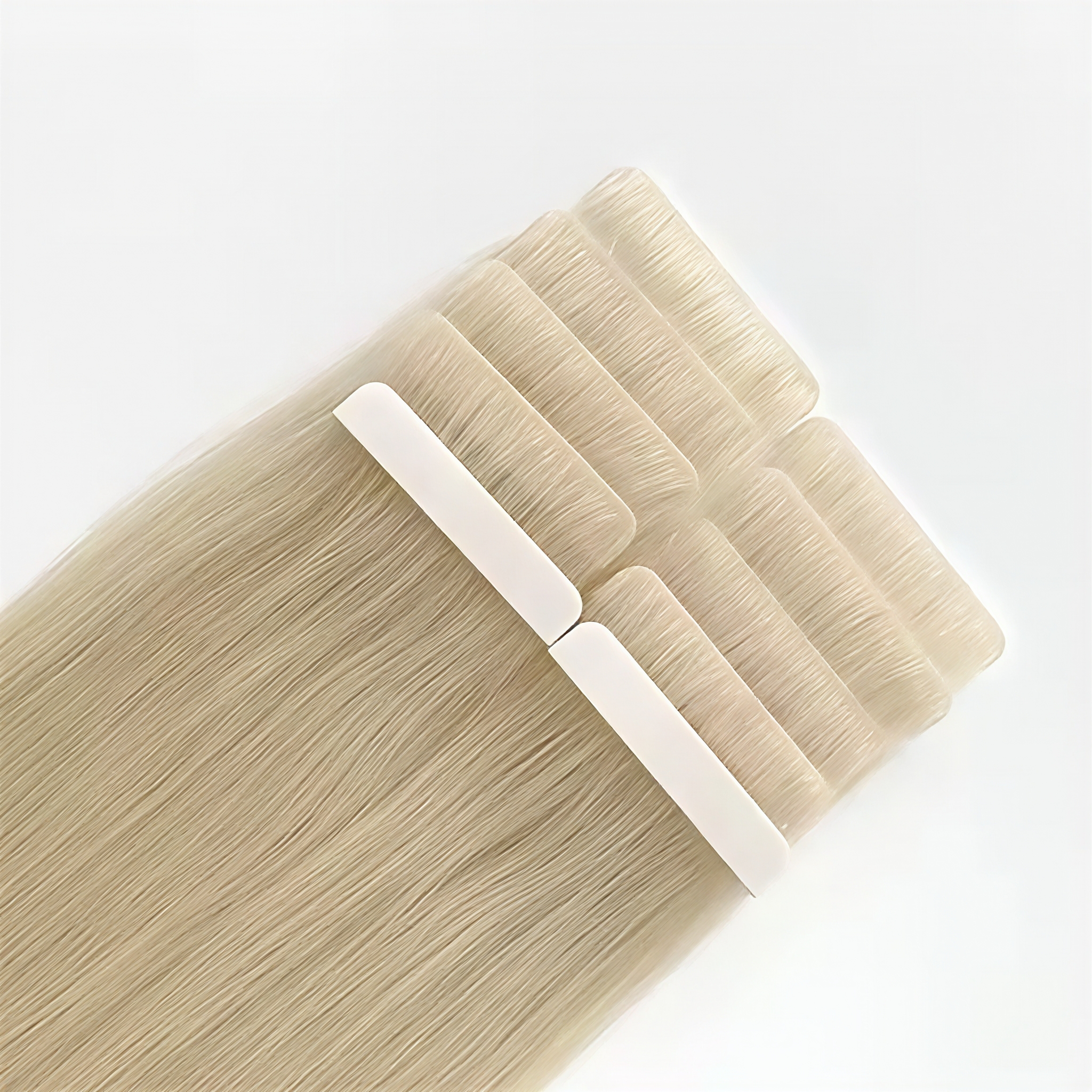 Wholesale Remy European Human Hair Extensions Invisible Tape-In Technique with Double Drawn Natural Hair Dyed Seamless Injection