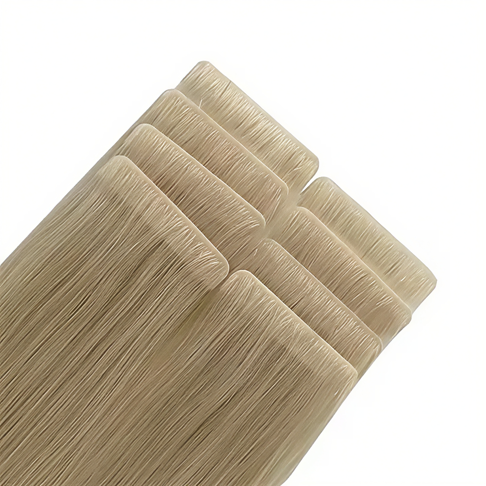 Wholesale Remy European Human Hair Extensions Invisible Tape-In Technique with Double Drawn Natural Hair Dyed Seamless Injection