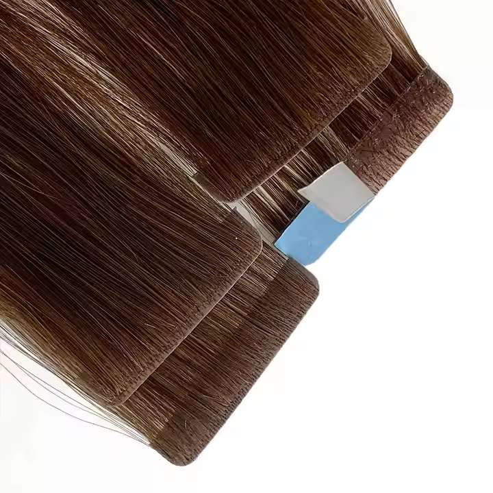 Wholesale Remy European Human Hair Extensions Invisible Tape-In Technique with Double Drawn Natural Hair Dyed Seamless Injection