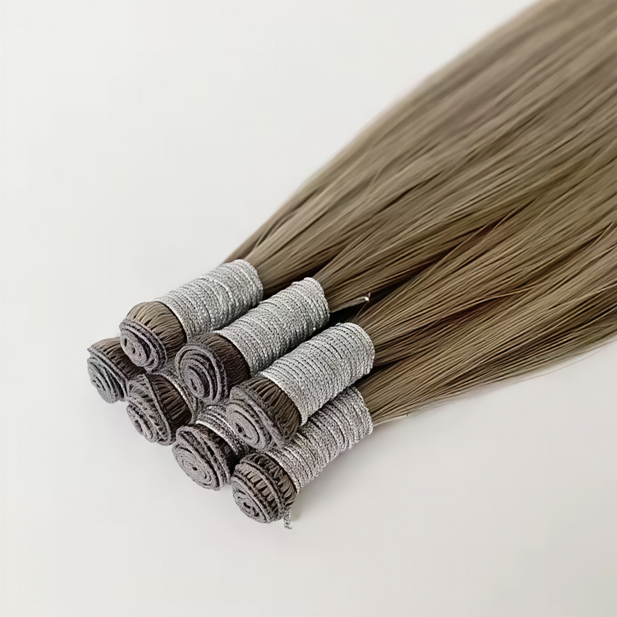 Can Be Cut No Return Thin Soft Light Genius Weft New Silk Flat Weft Hair Russian White Hair Extensions Genius Weft