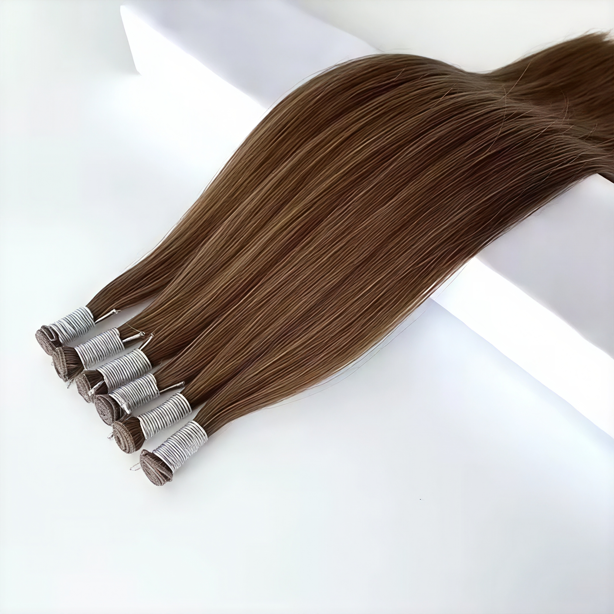 Can Be Cut No Return Thin Soft Light Genius Weft New Silk Flat Weft Hair Russian White Hair Extensions Genius Weft