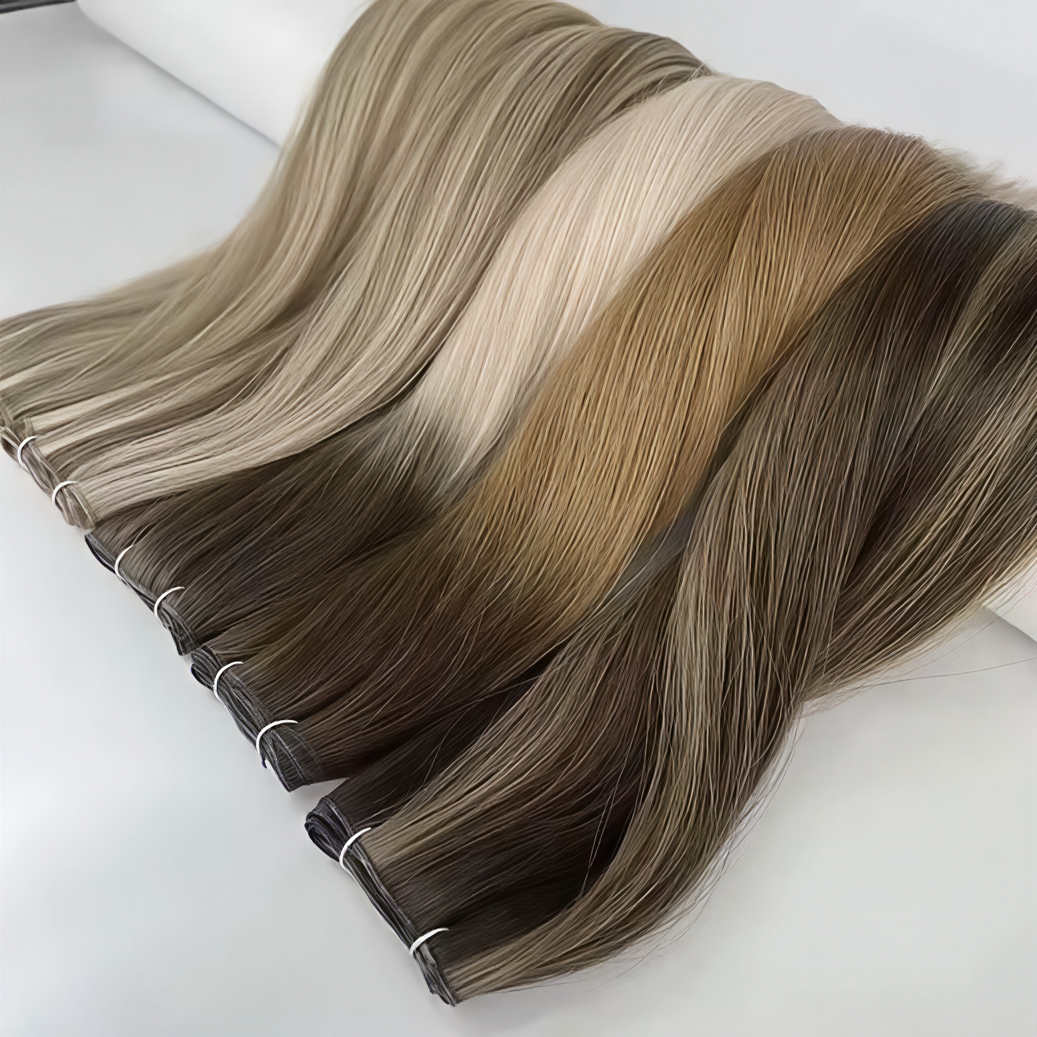 Russian Thin Invisible Genius Weft Hair Extensions Double Drawn Human Hair Volume Genius Weft