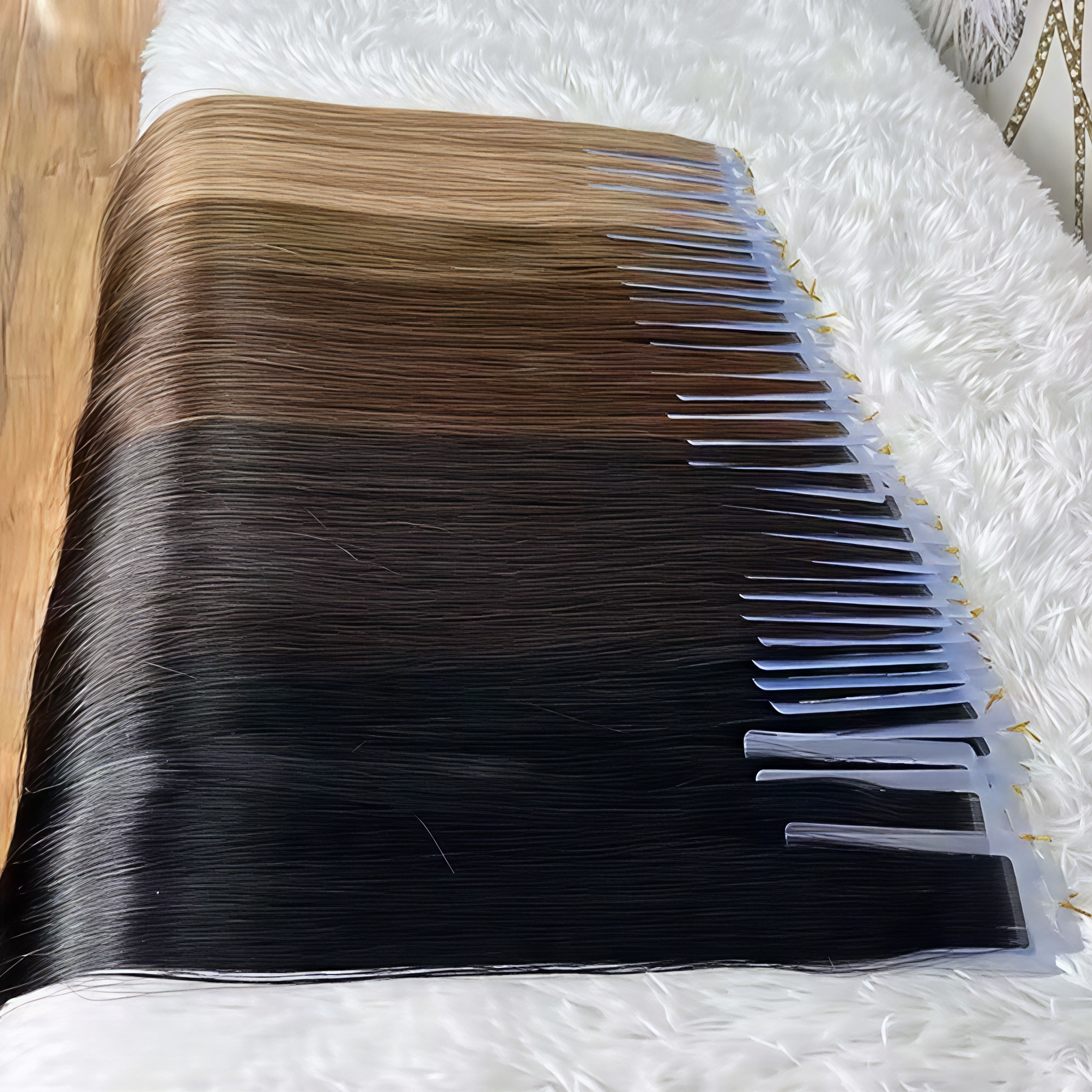 Wholesale Russian Virgin Remy Hair Slim Sticker Tape in Half Hidden Double Drawn Human Hair Extensions