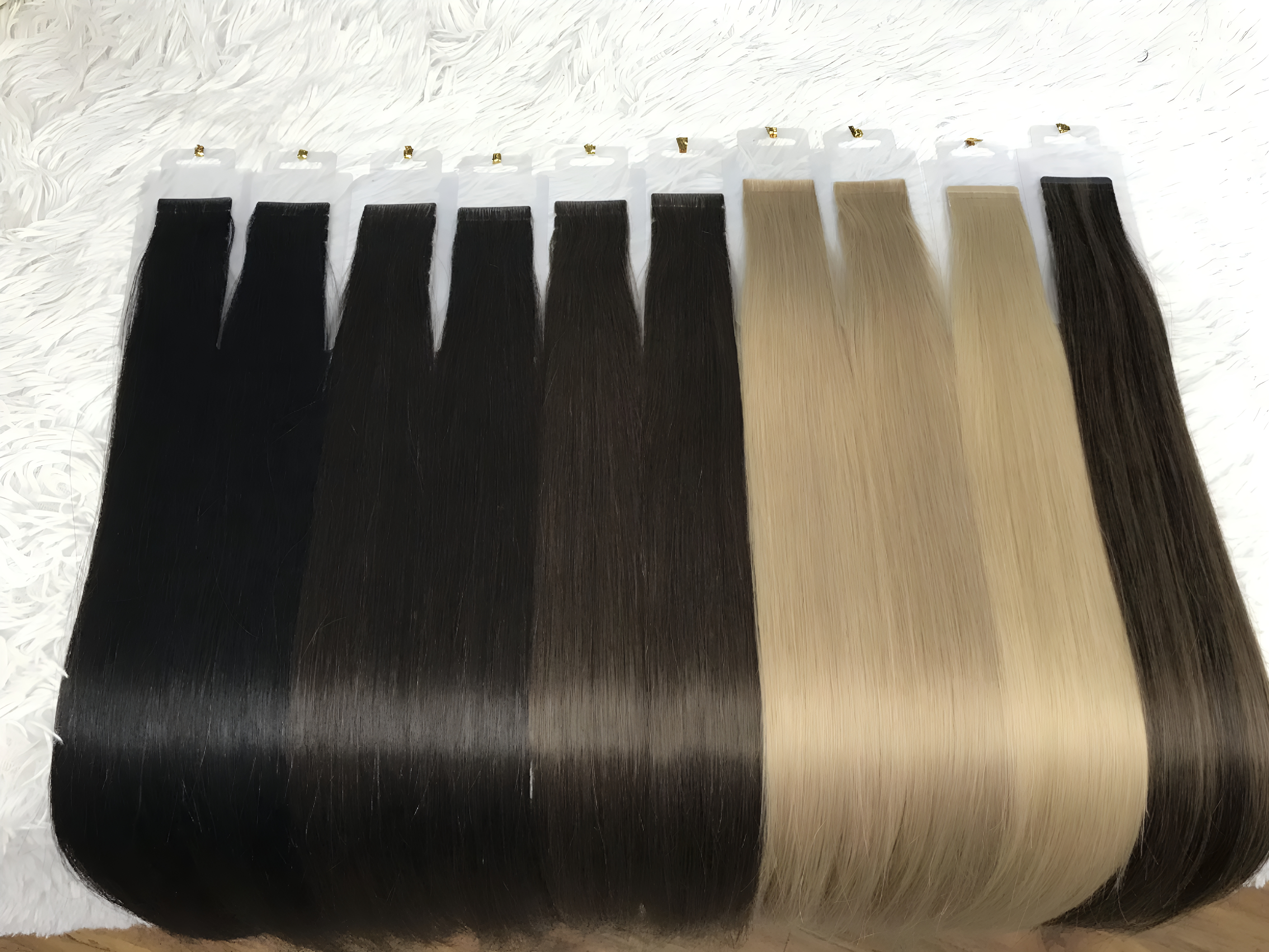 Wholesale Russian Virgin Remy Hair Slim Sticker Tape in Half Hidden Double Drawn Human Hair Extensions