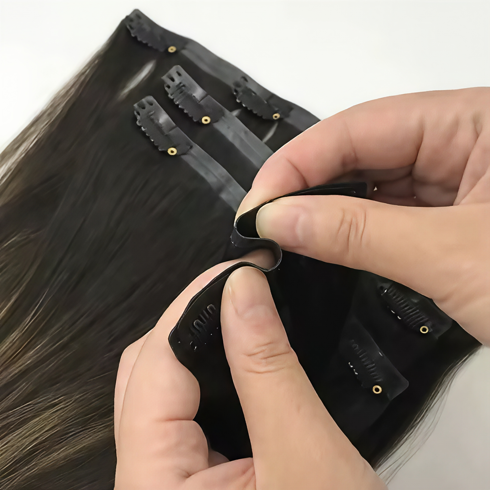 Salon Quality Double Drawn 100% Remy Seamless Clip-ins Human Hair Invisible Seamless Clip in Raw Hair Extension