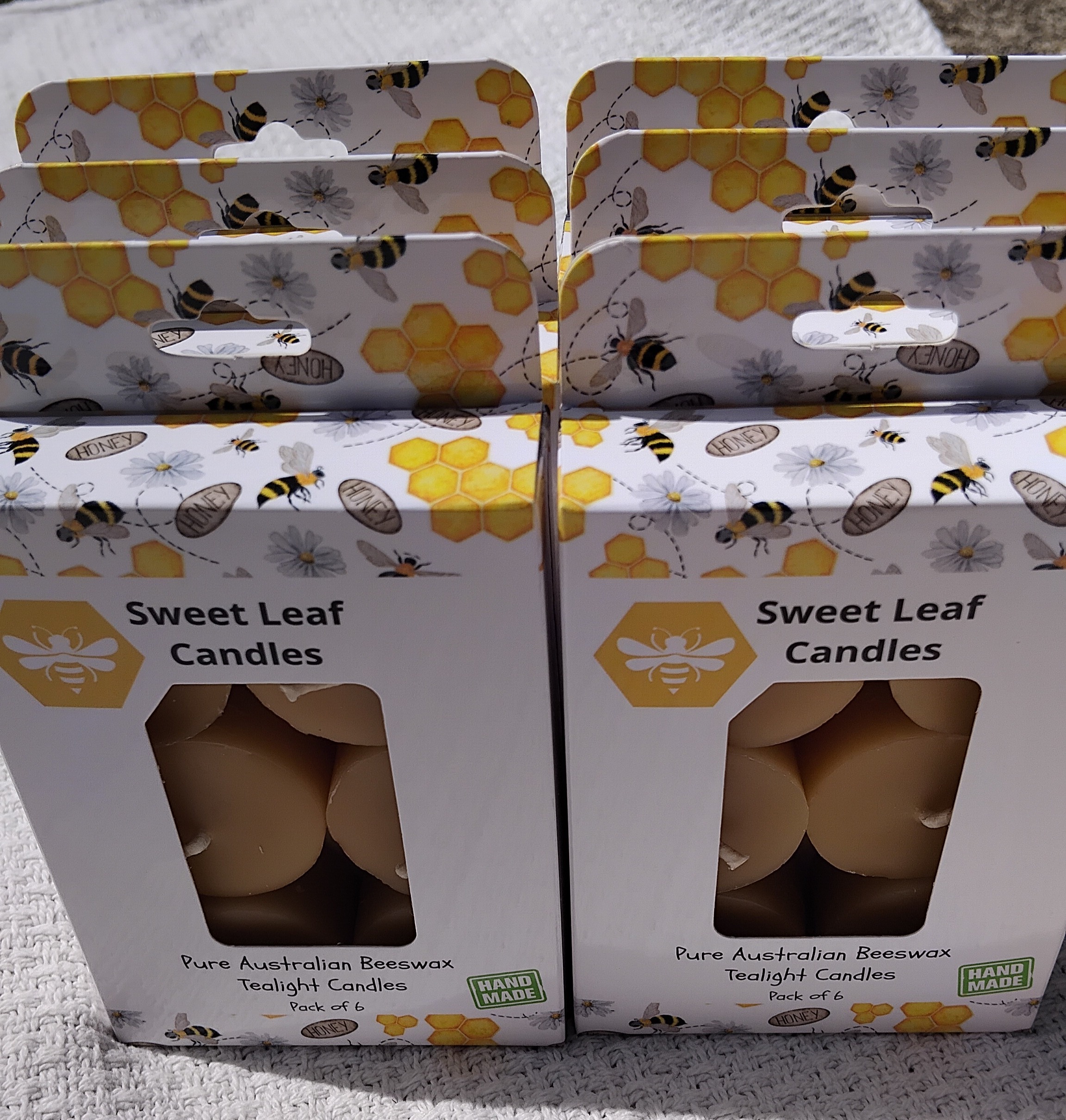 Beeswax Tealight Candle Refills (12 boxes each containing 6 tealight candles)