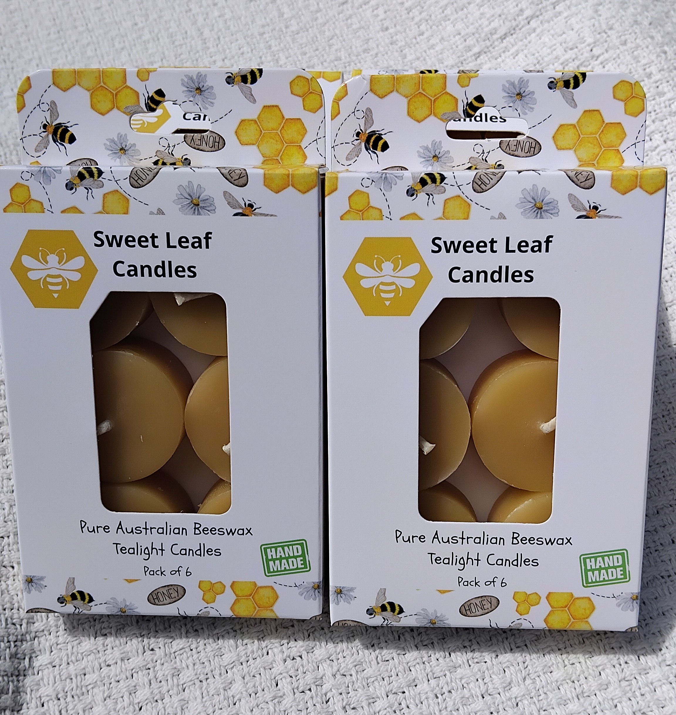 Beeswax Tealight Candle Refills (12 boxes each containing 6 tealight candles)