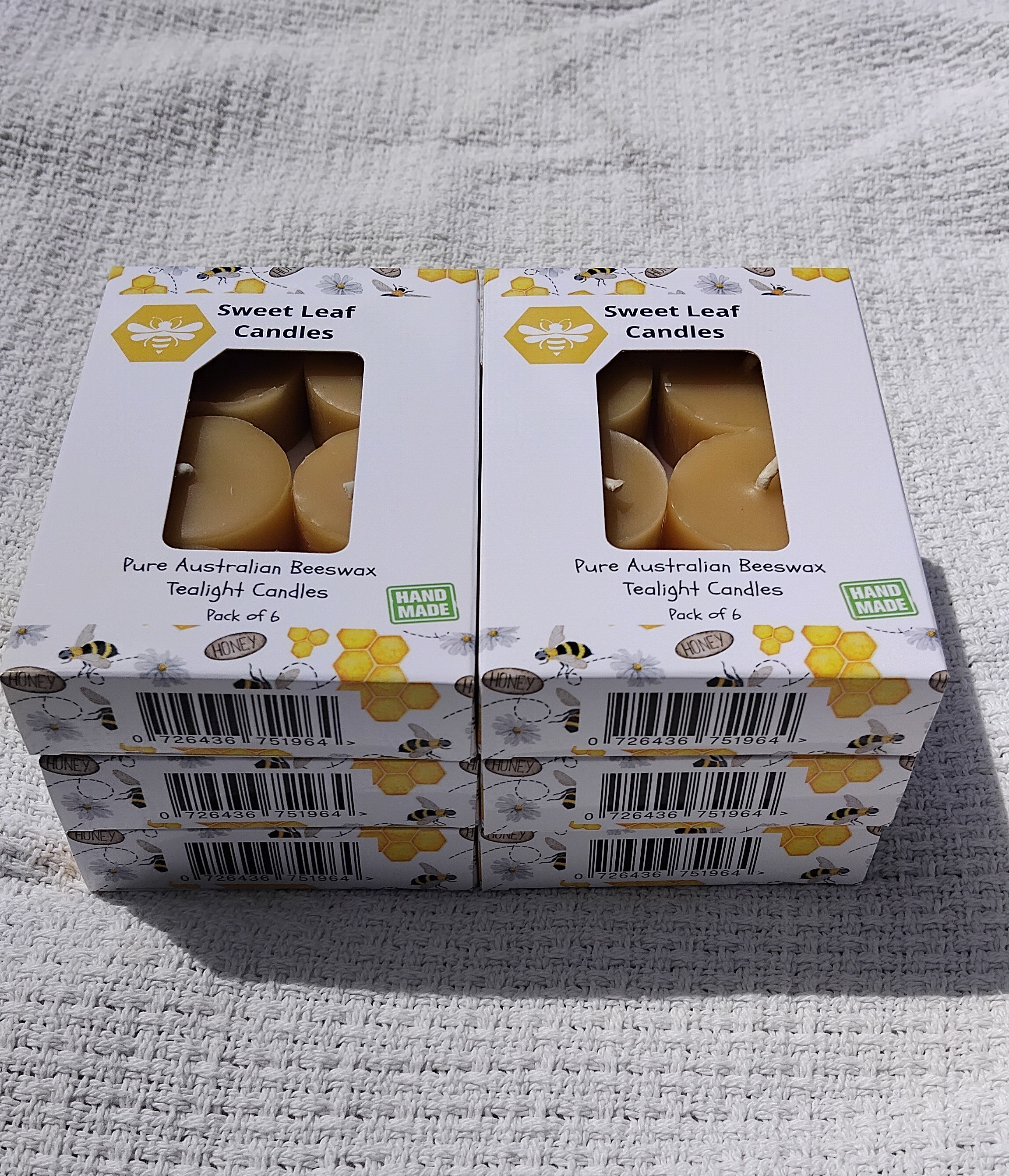 Beeswax Tealight Candle Refills (8 boxes each containing 6 tealight candles)